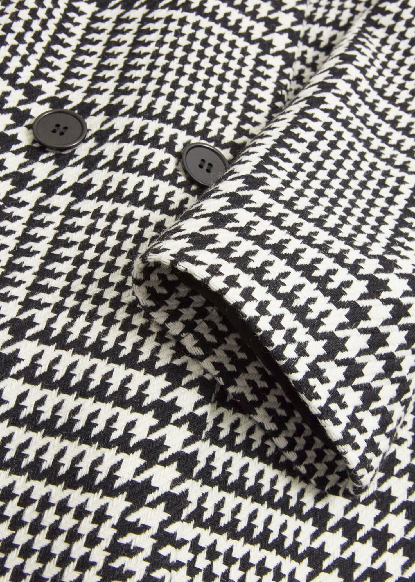 Yvette Wool Blend Check Coat, Black Ivory, hi-res