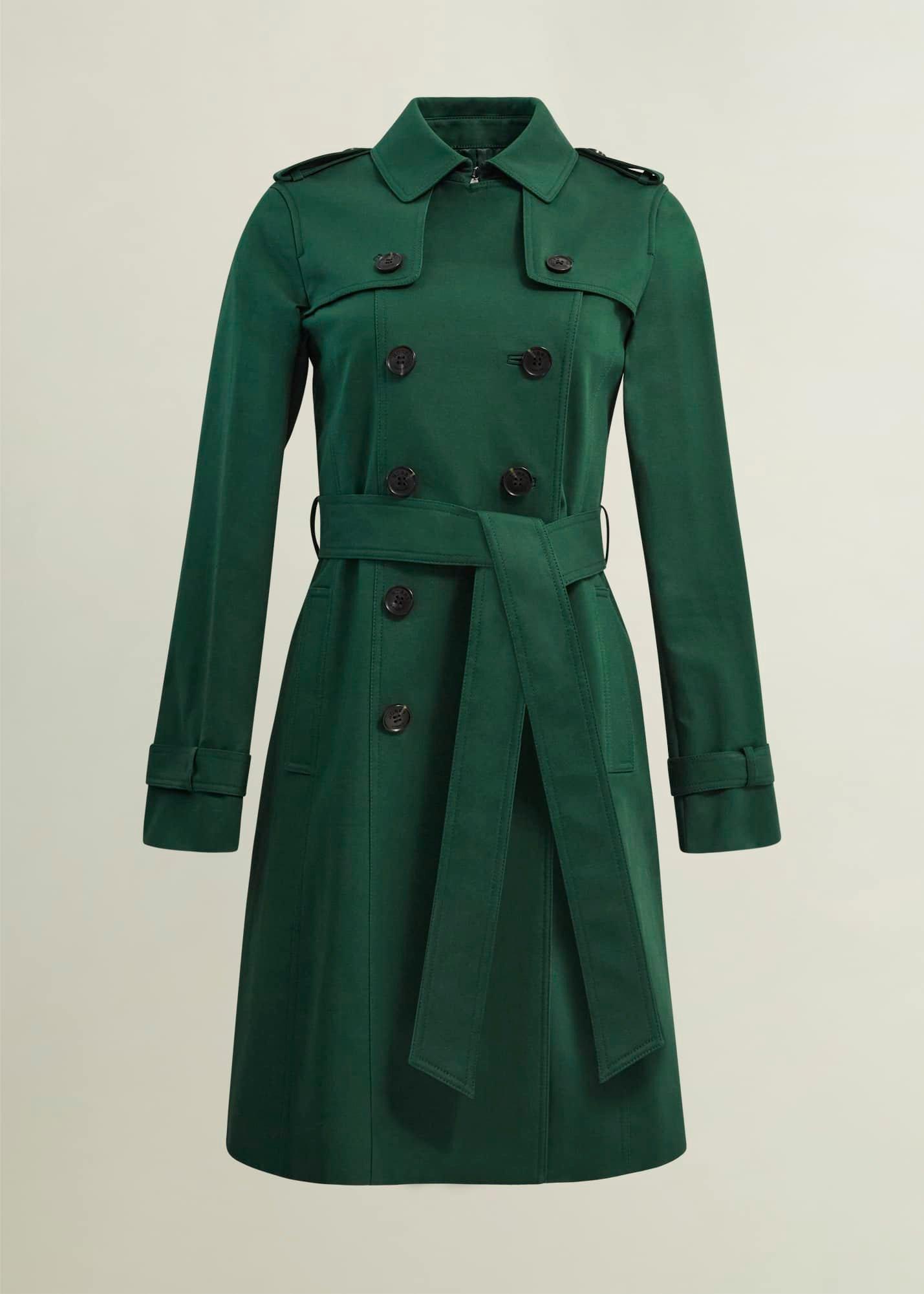 Saskia Shower Resistant Trench Coat, Bay Green, hi-res