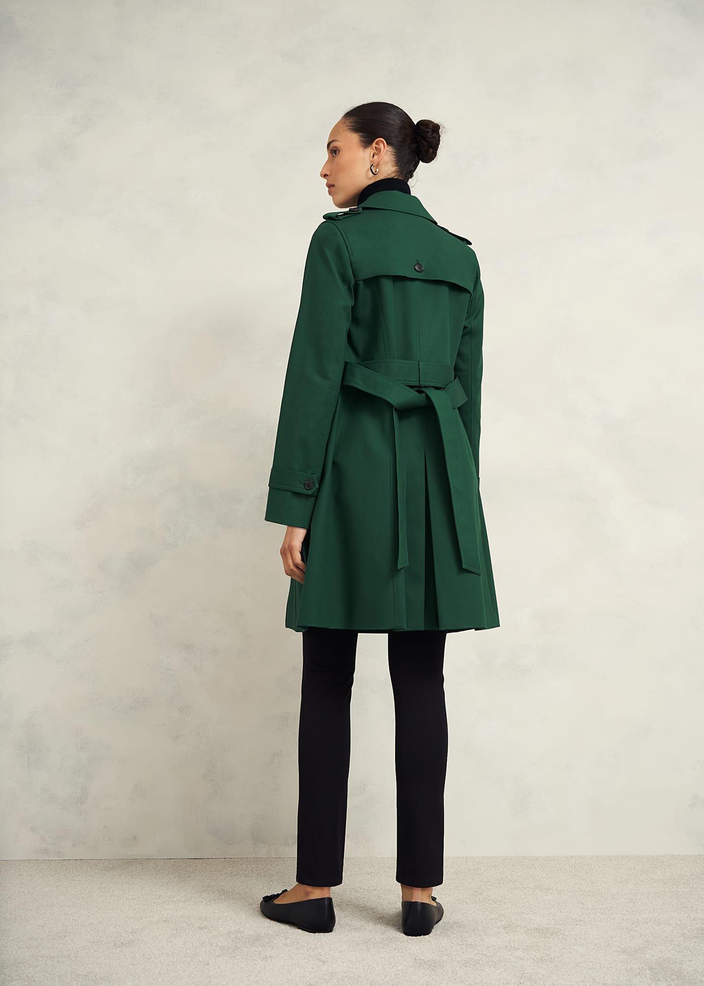 Saskia Shower Resistant Trench Coat, Bay Green, hi-res