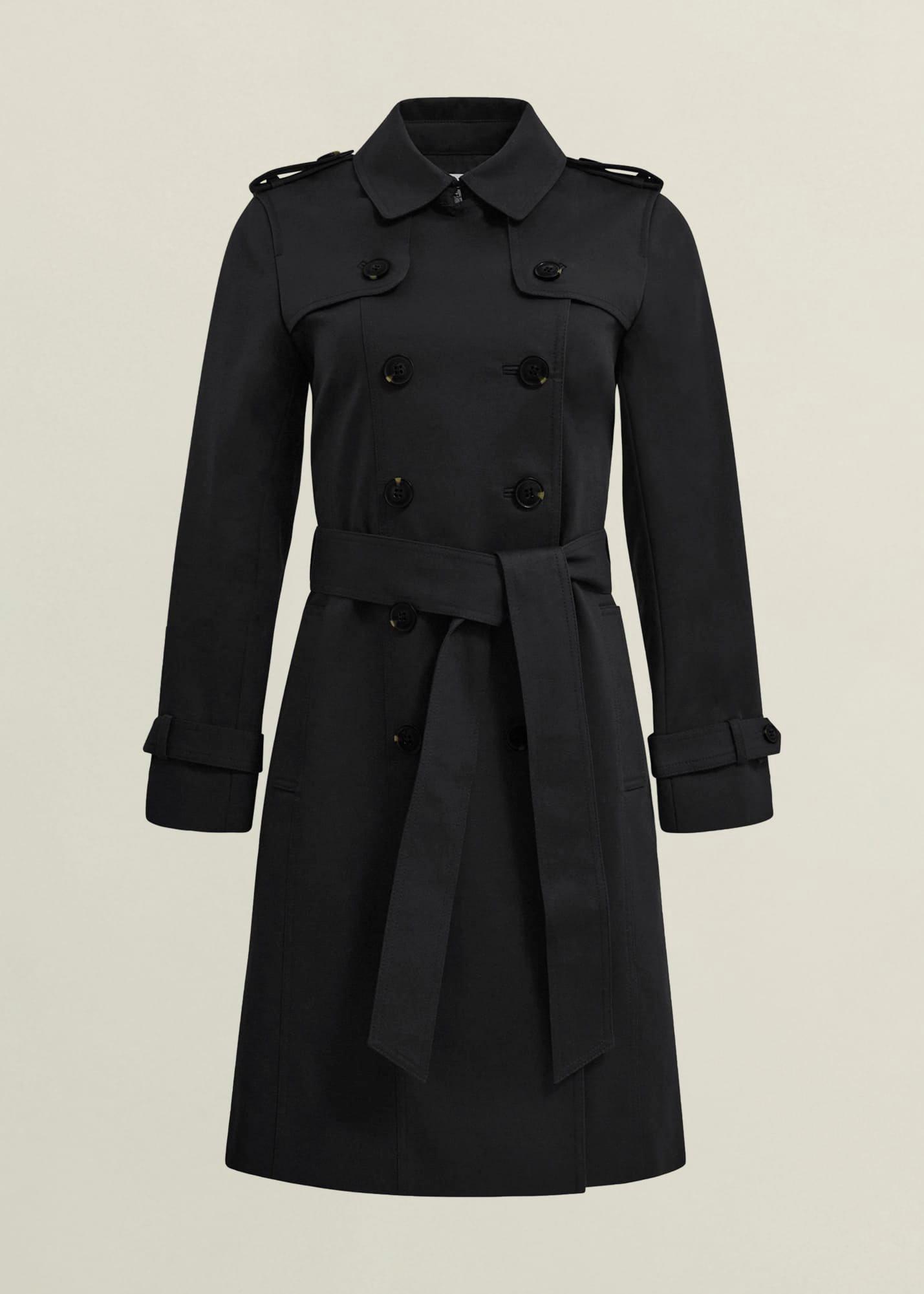 Saskia Shower Resistant Trench Coat, Black, hi-res