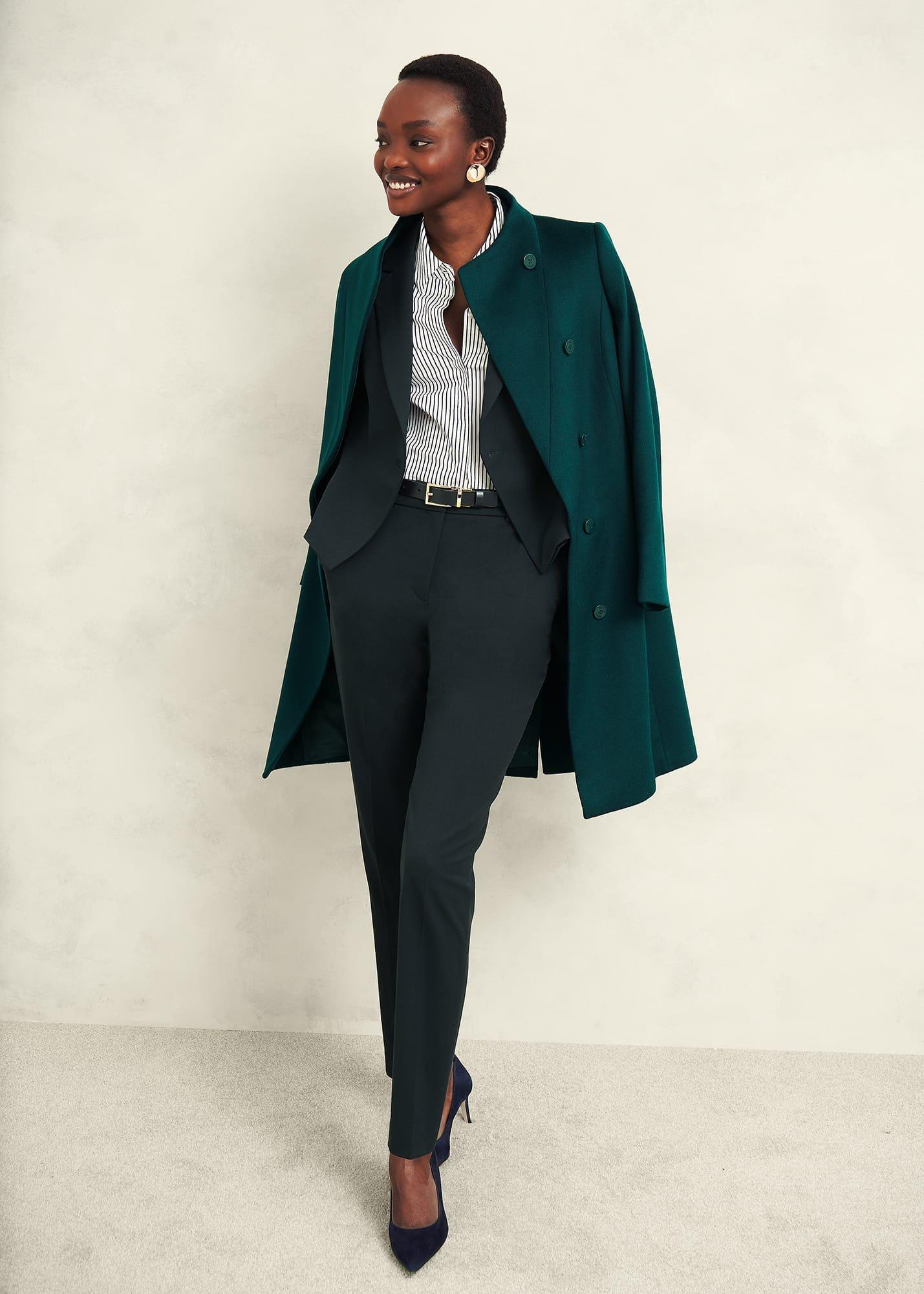 Linda Fitted Jacket, Deep Pine Green, hi-res