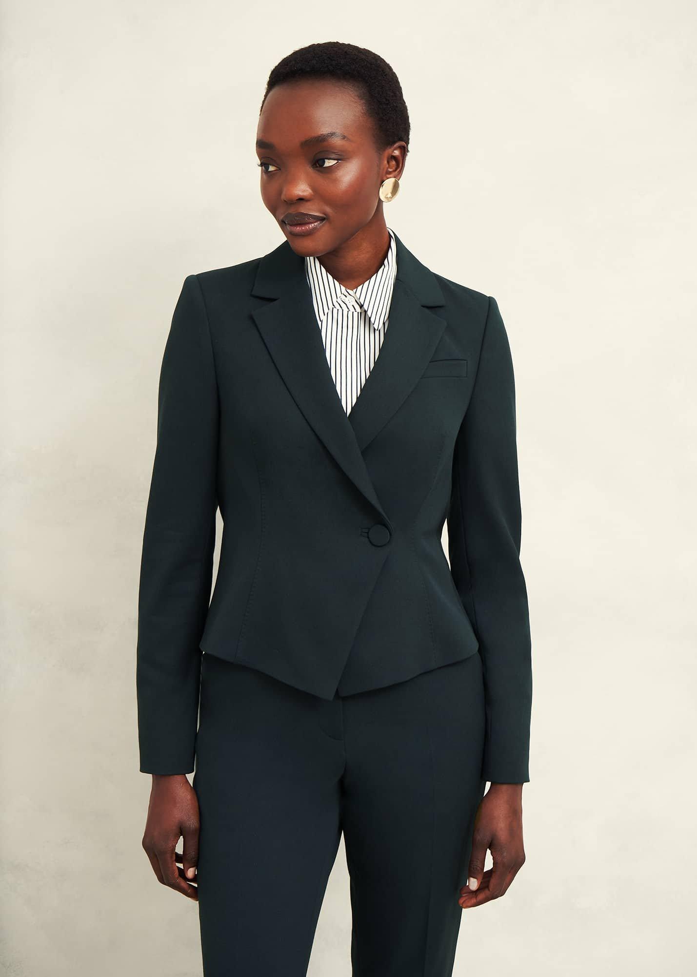 Linda Fitted Jacket, Deep Pine Green, hi-res