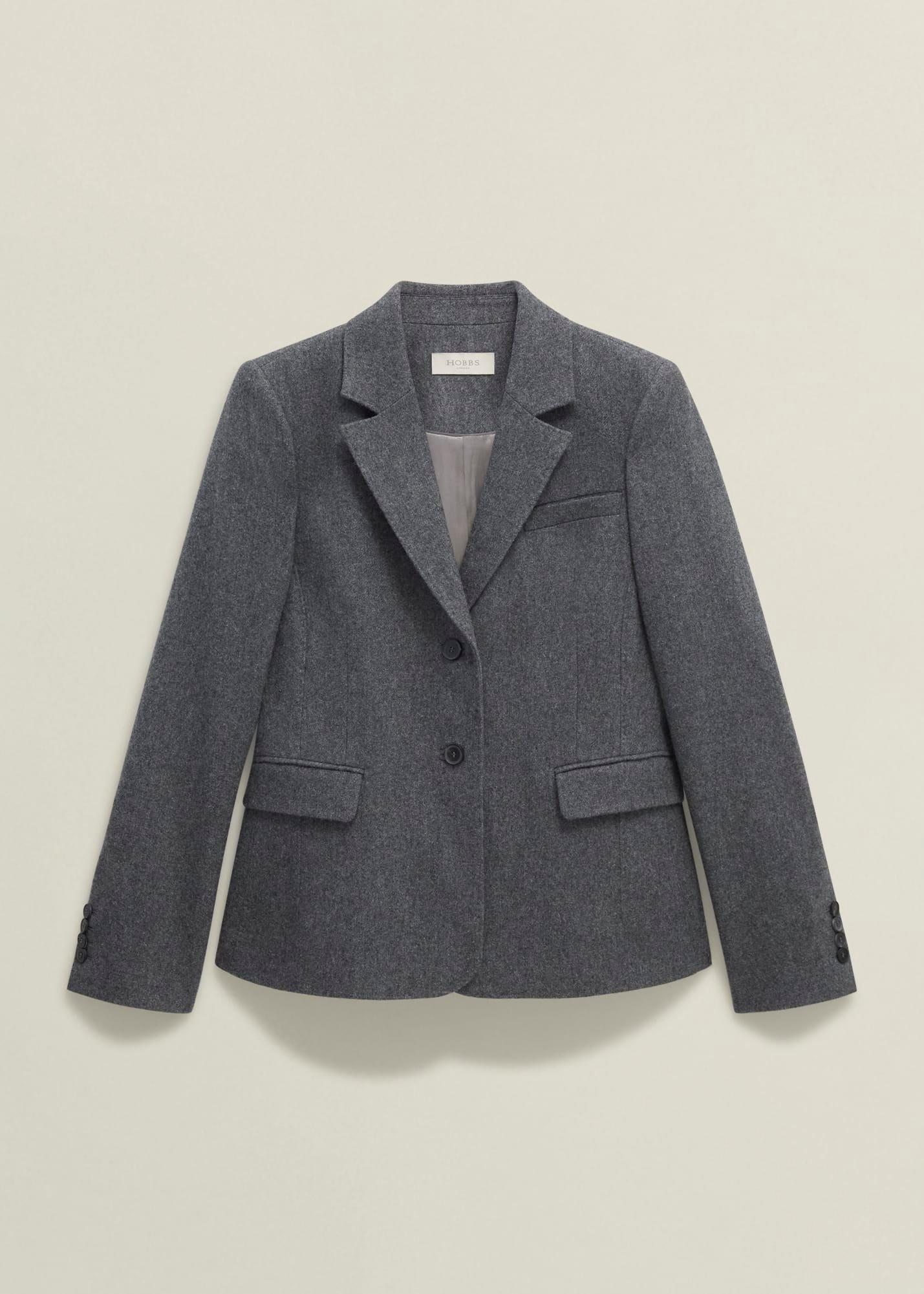 Elsie Wool Blend Jacket, Grey, hi-res