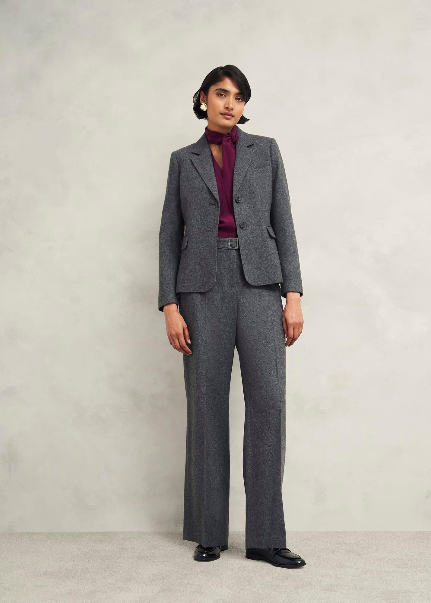 Elsie Wool Blend Jacket, Grey, hi-res