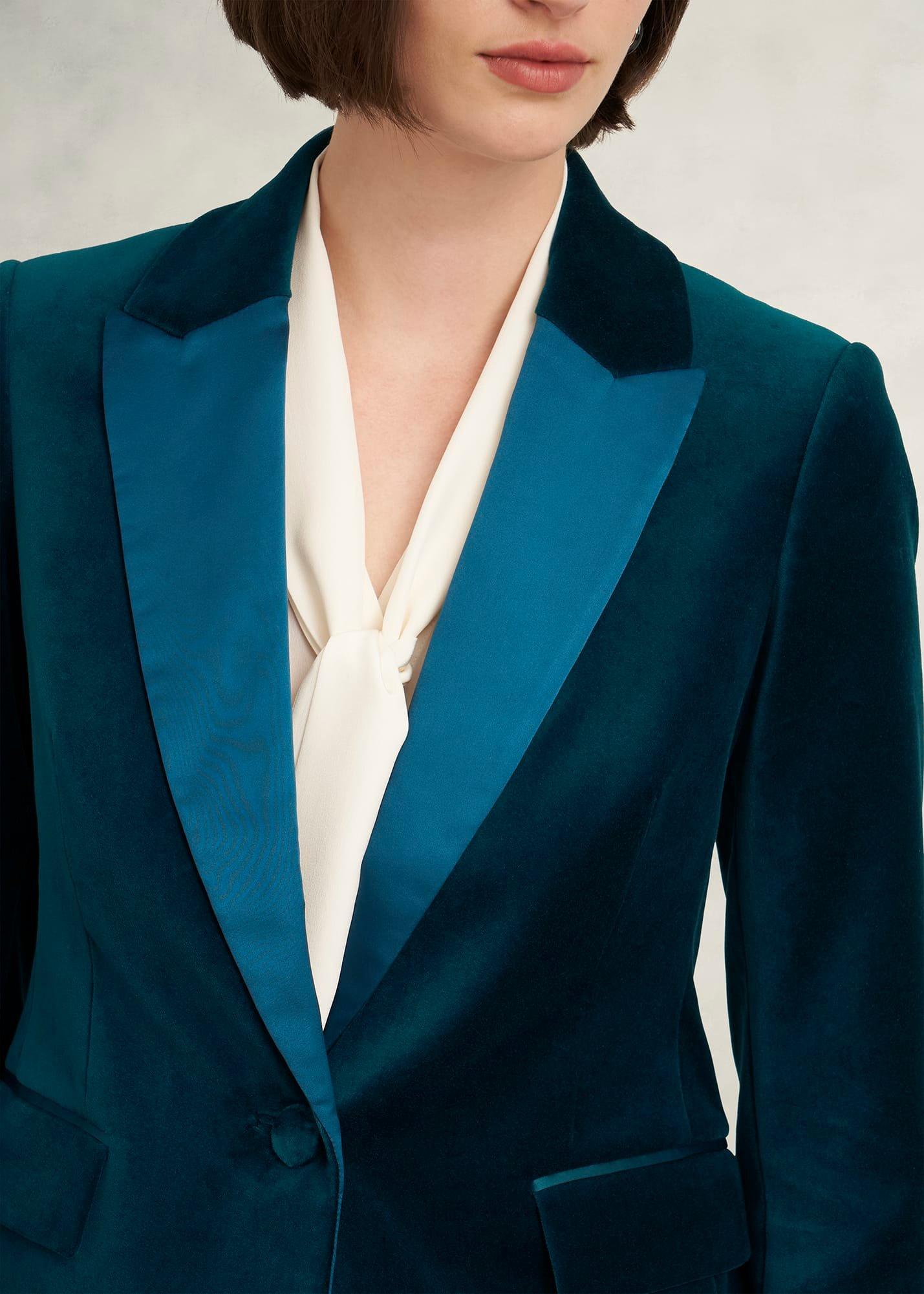 Luna Velvet Jacket, Riverside Blue, hi-res