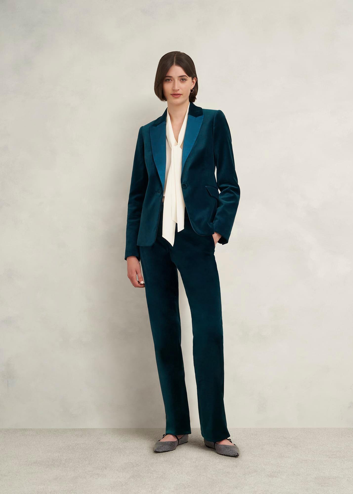 Luna Velvet Jacket, Riverside Blue, hi-res