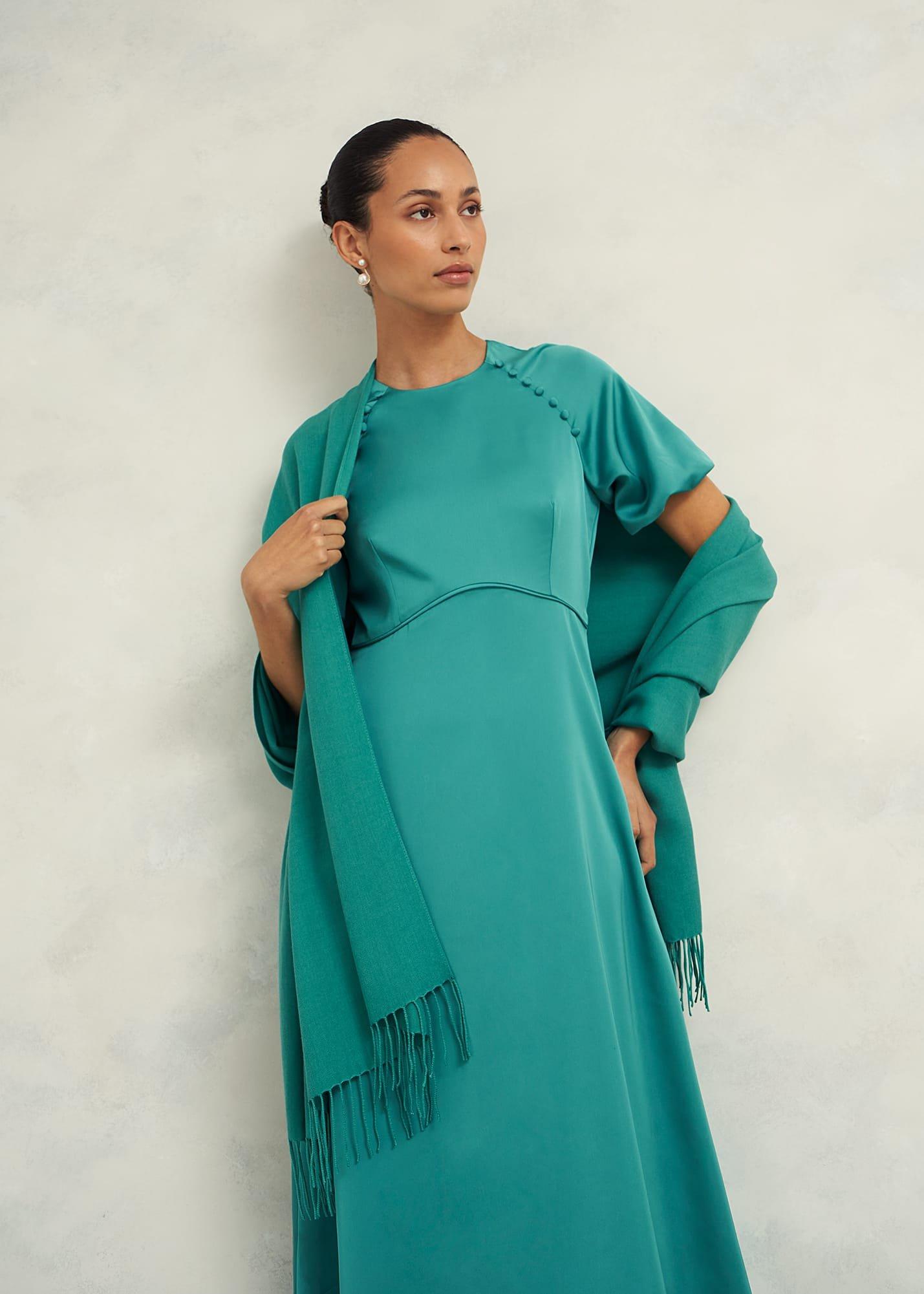 Matilda Scarf, Deep Aqua Green, hi-res