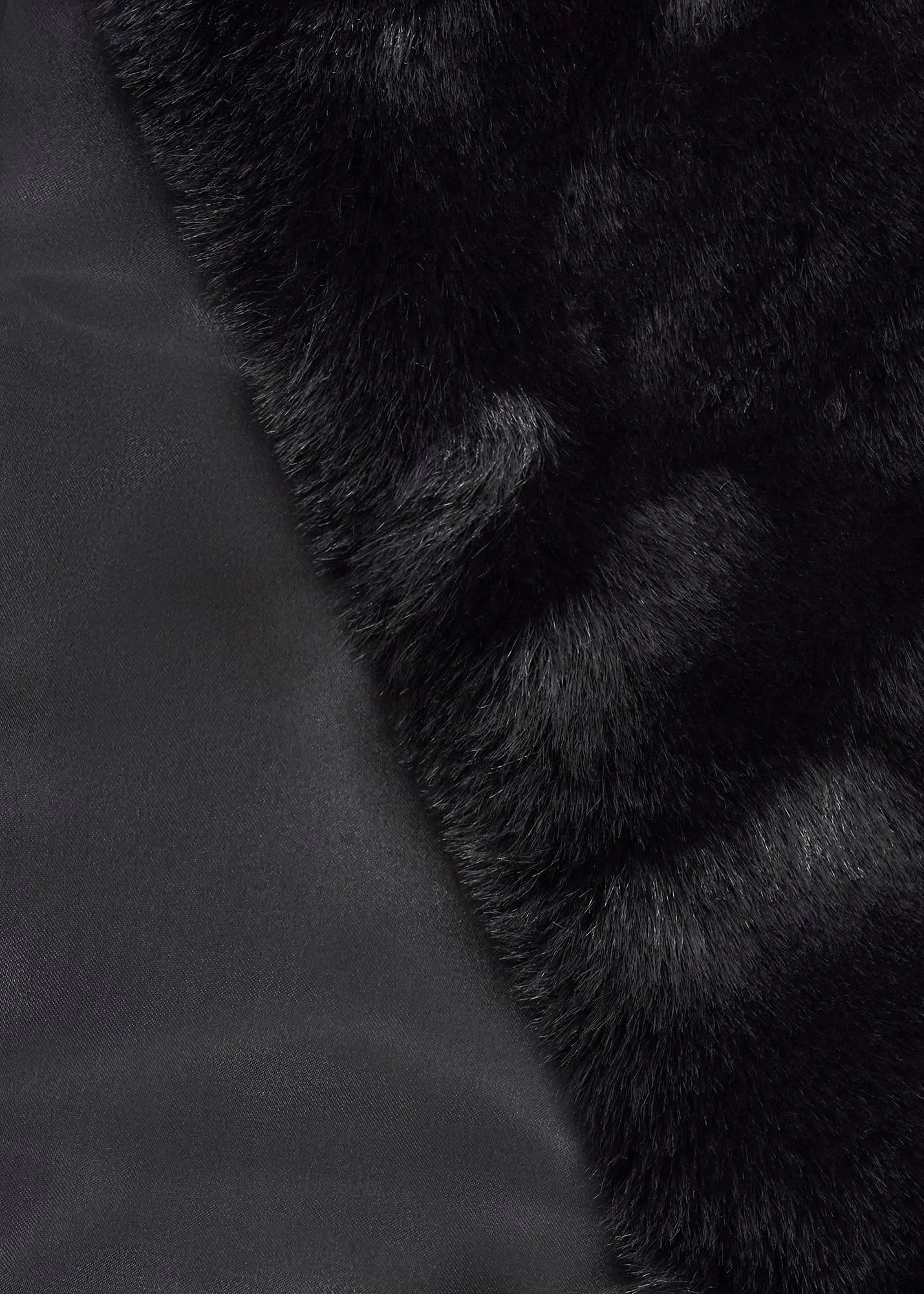 Christie Fur Scarf, Black, hi-res