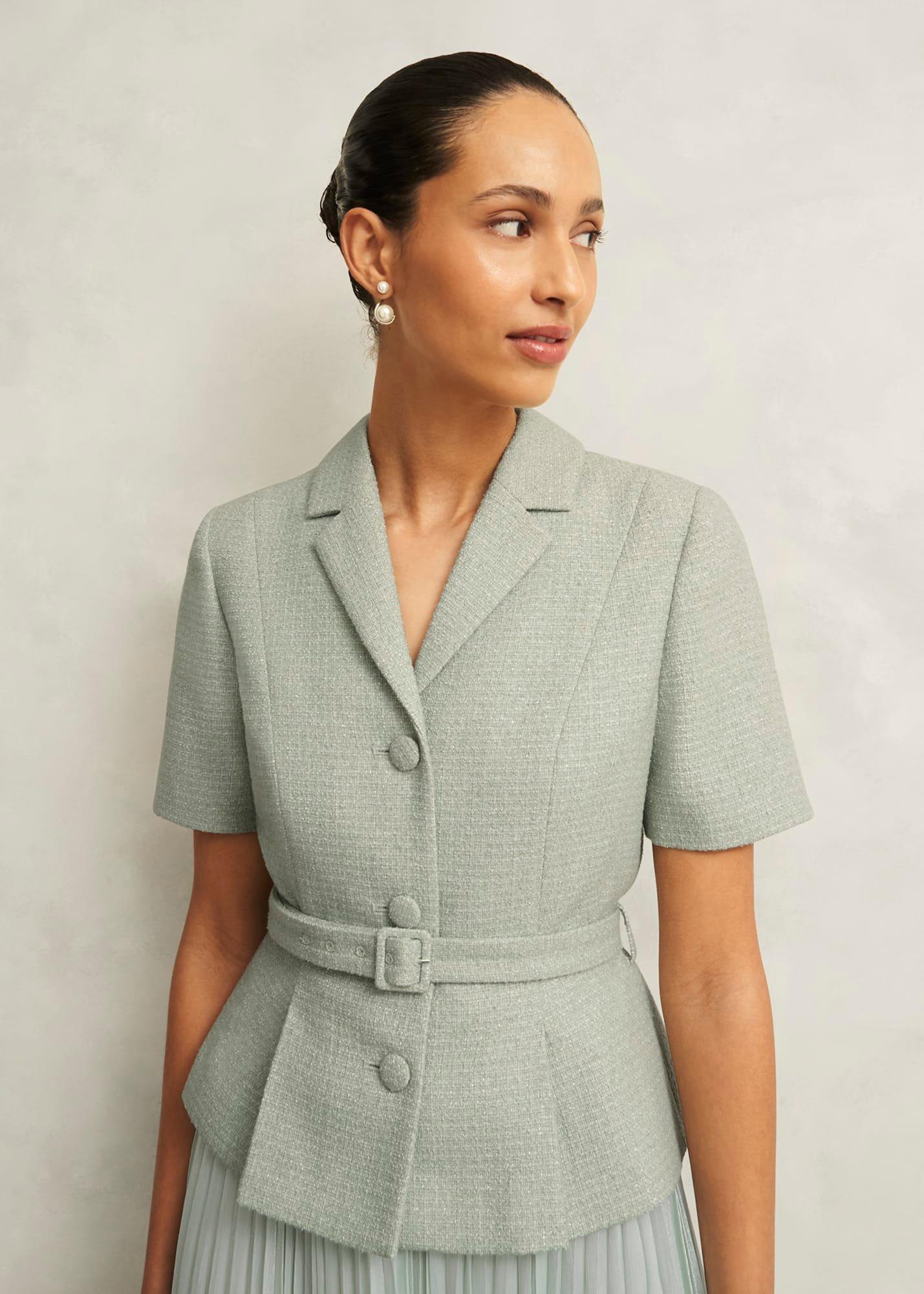 Marta Tweed Jacket, Sage Green, hi-res