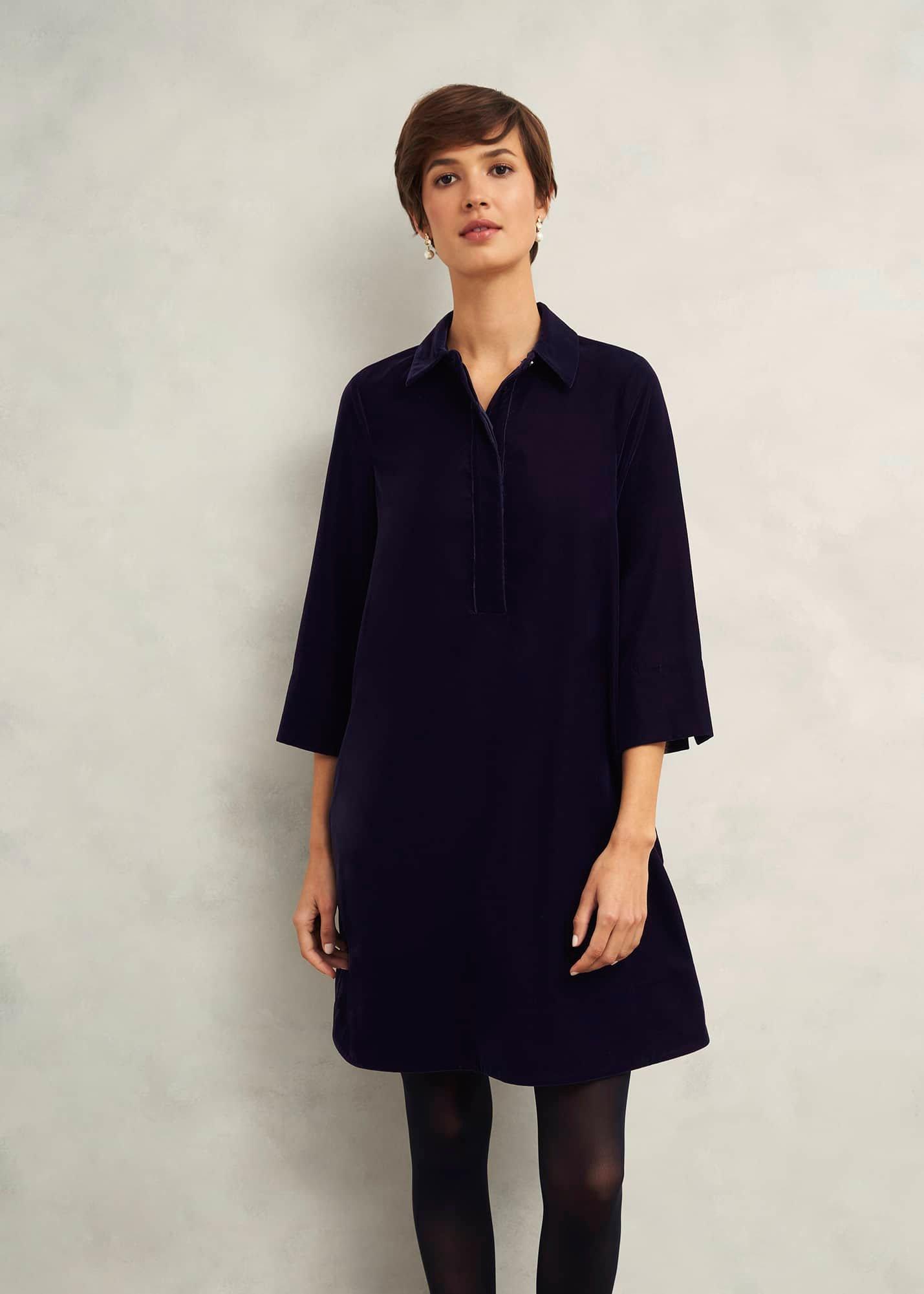 Velvet Marciella Dress, Midnight Navy, hi-res