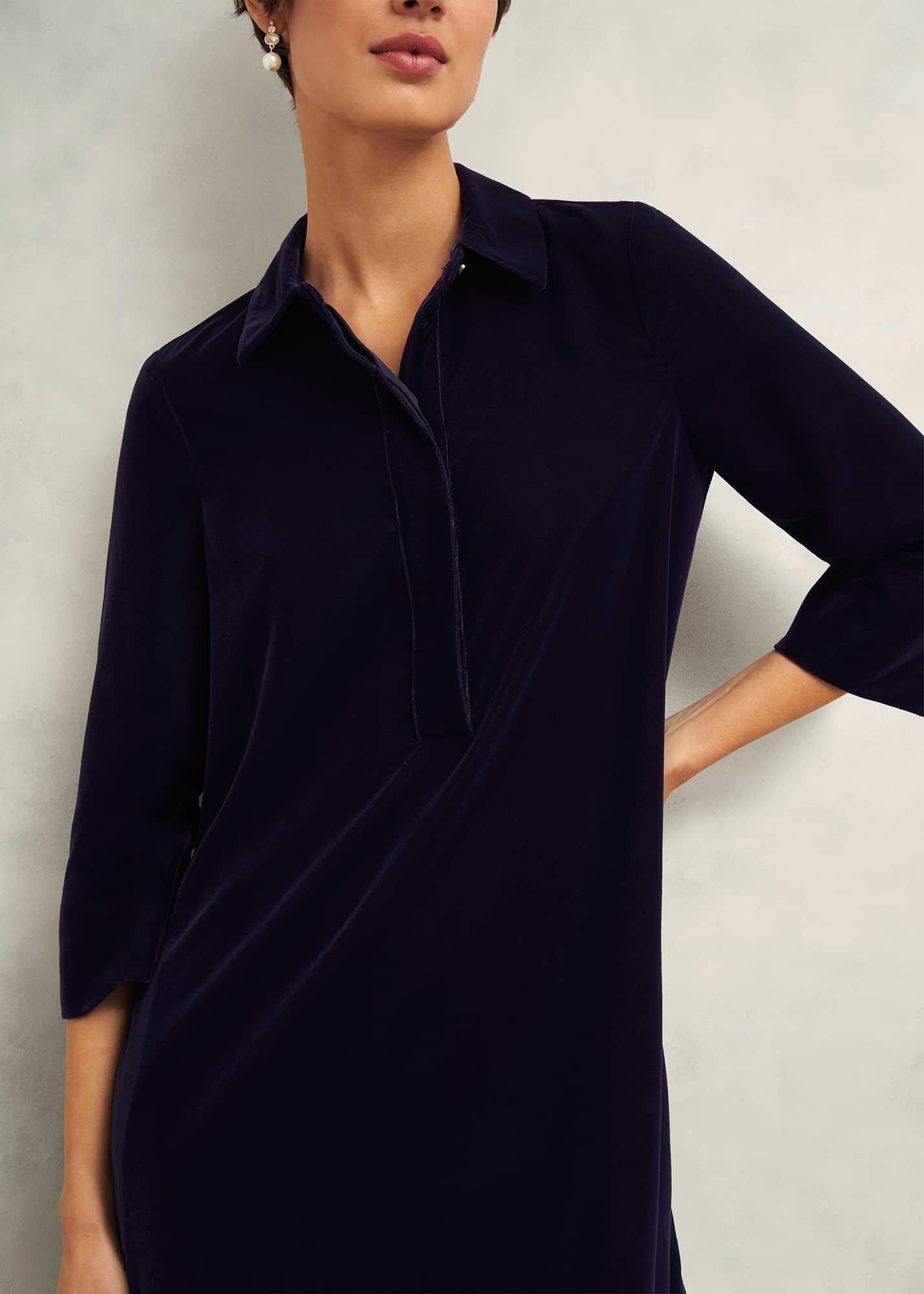 Velvet Marciella Dress, Midnight Navy, hi-res