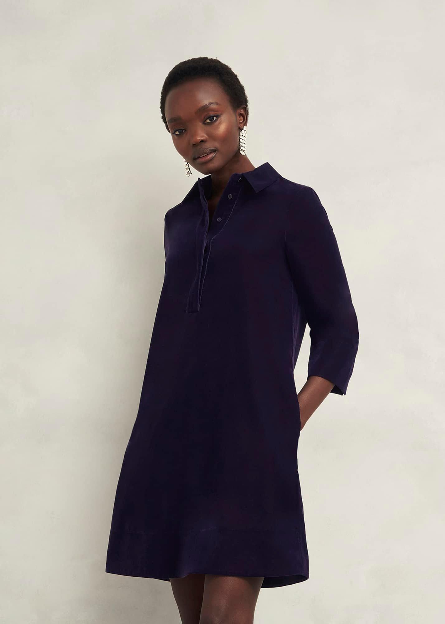 Velvet Marciella Dress, Midnight Navy, hi-res