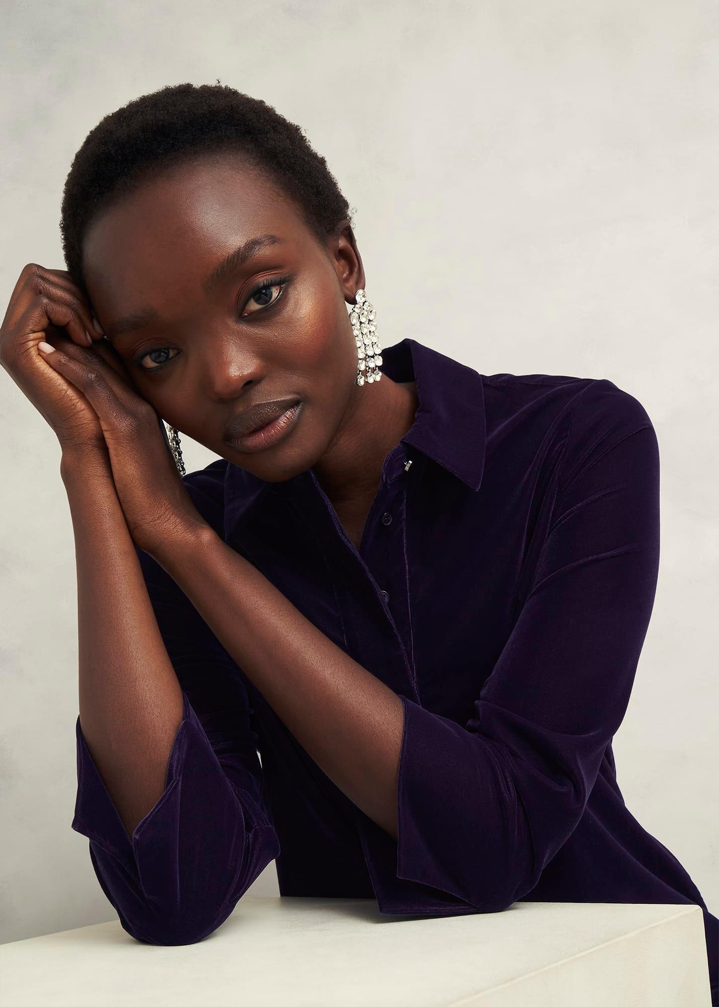 Velvet Marciella Dress, Midnight Navy, hi-res