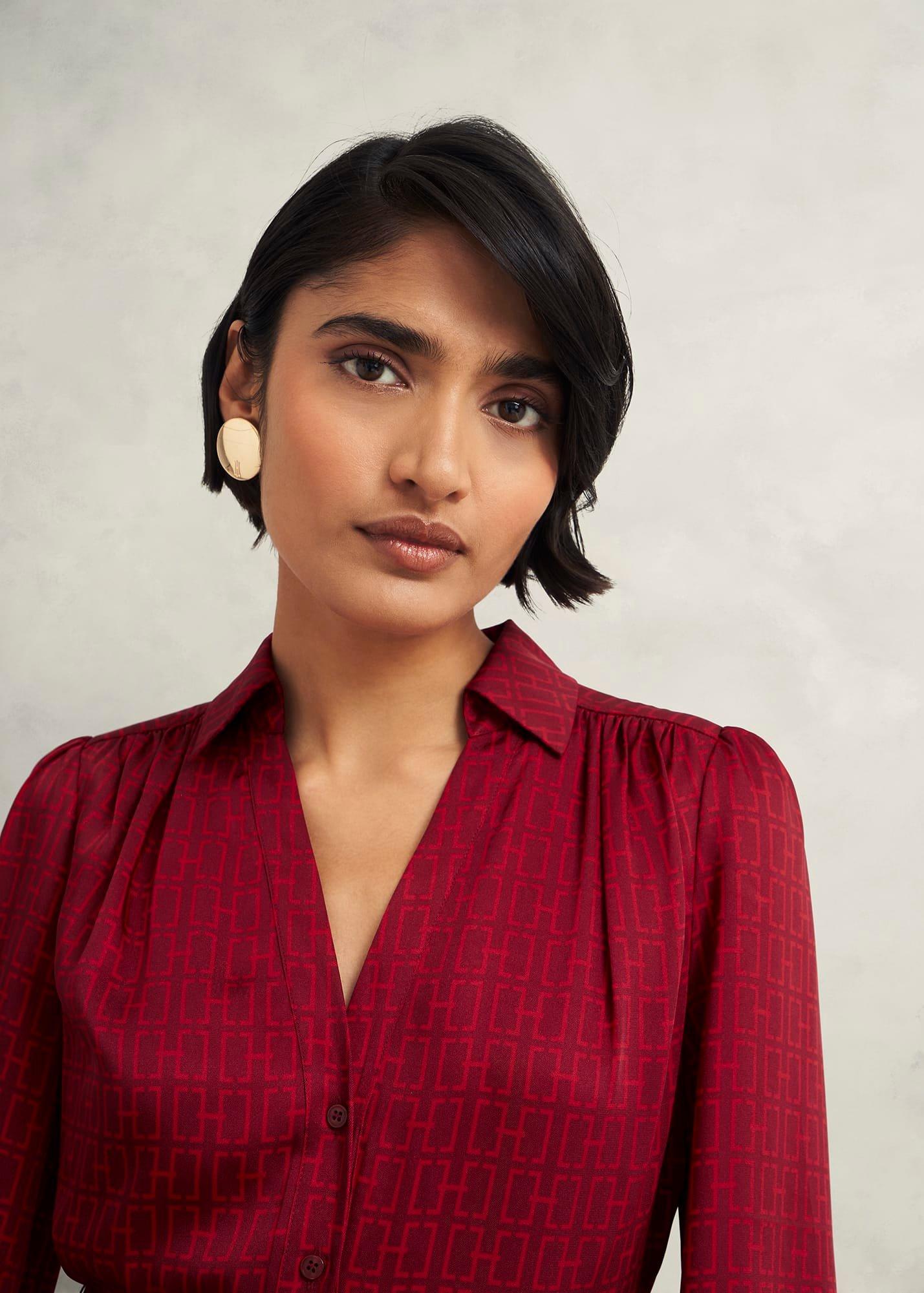 Yvonne Shirt Dress, Red Multi, hi-res