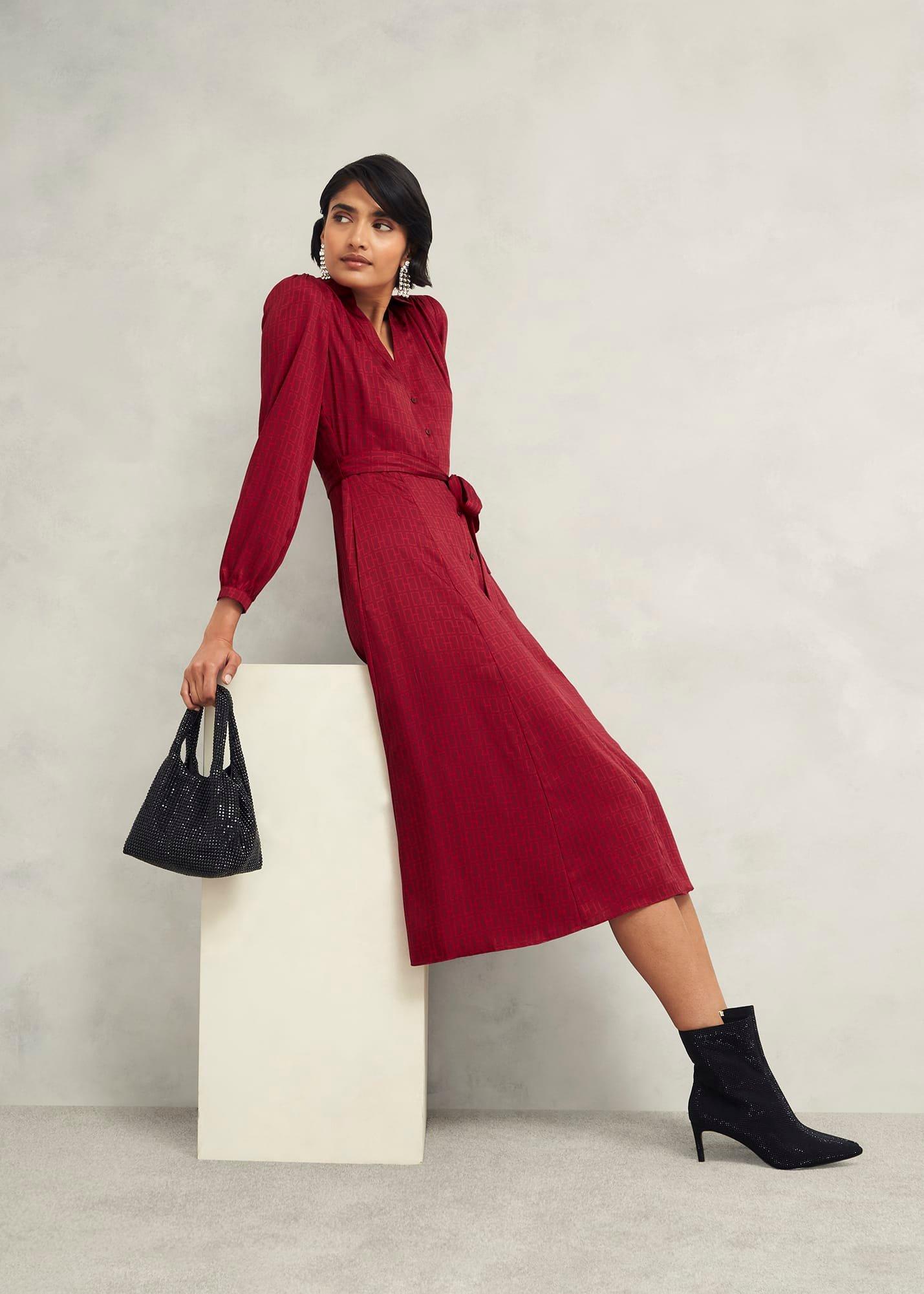 Yvonne Shirt Dress, Red Multi, hi-res