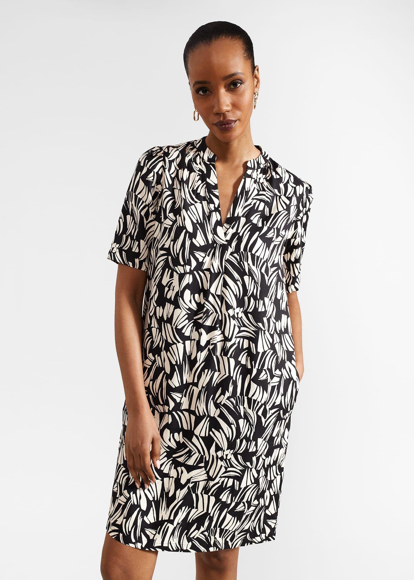 Lucille Dress, Black Cream, hi-res