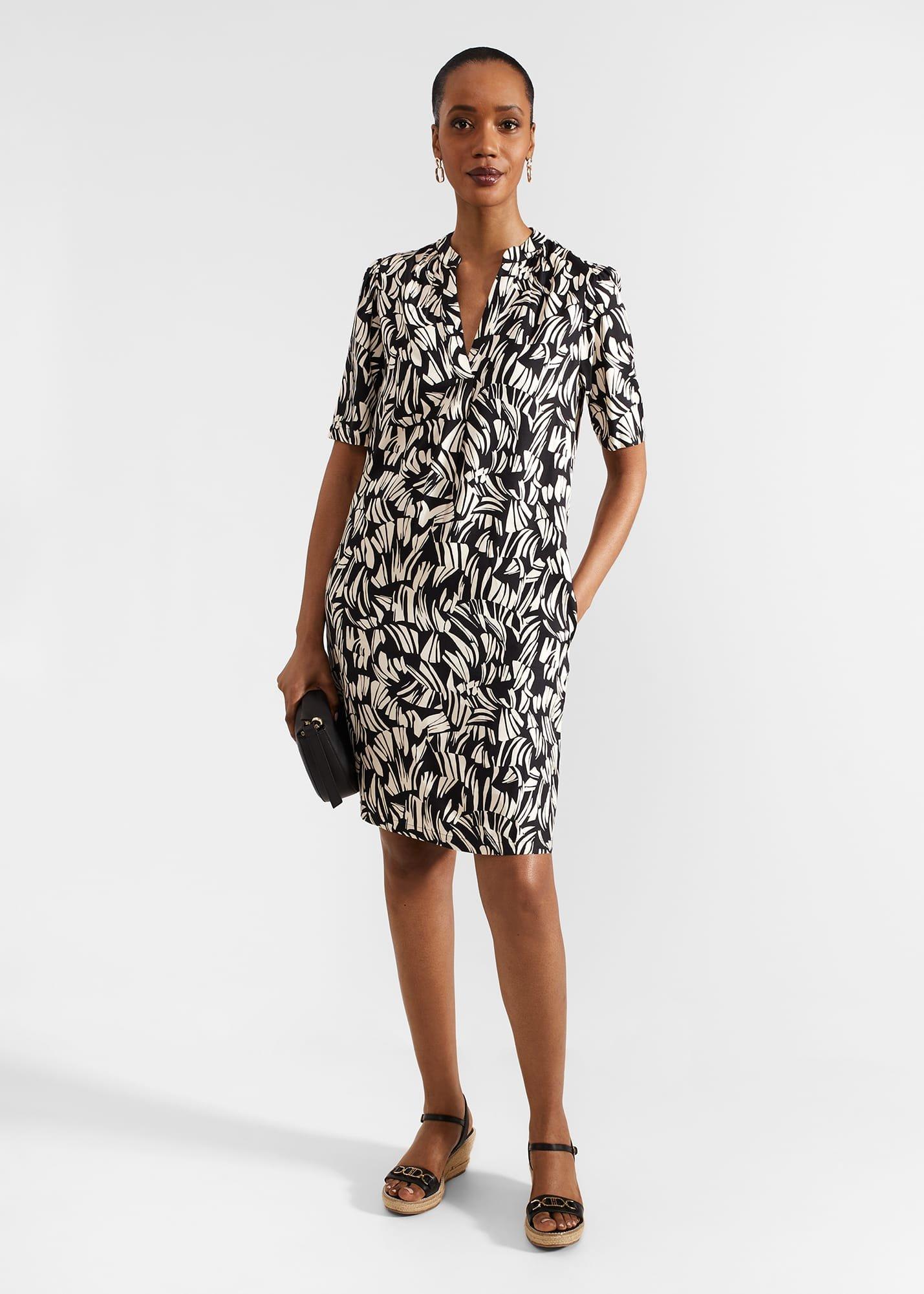 Lucille Dress, Black Cream, hi-res