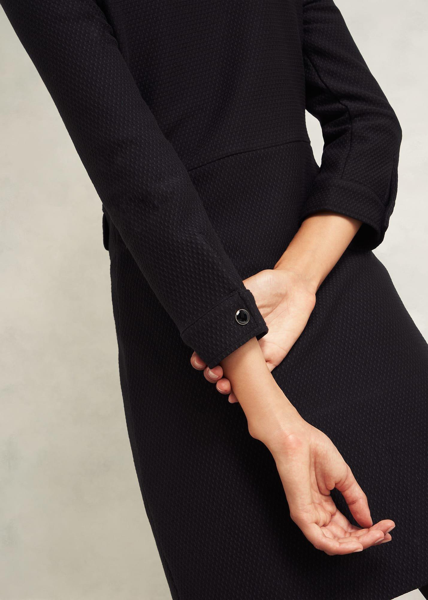 Adelia Ponte Dress, Black, hi-res