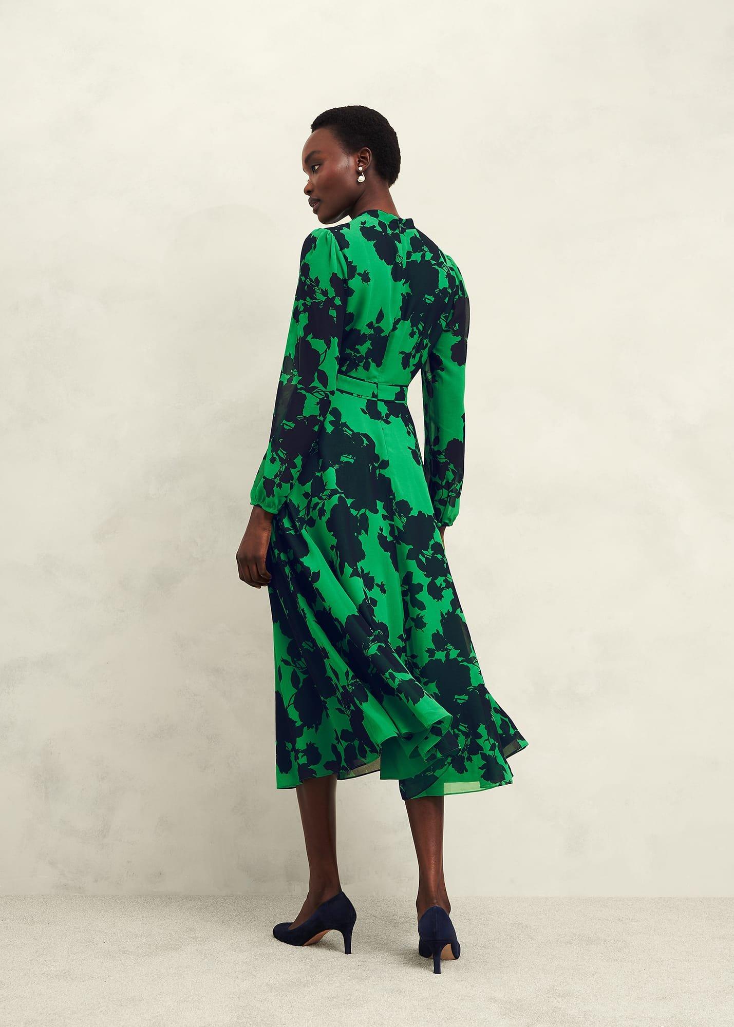 Petite Aurora Dress, Navy Green, hi-res