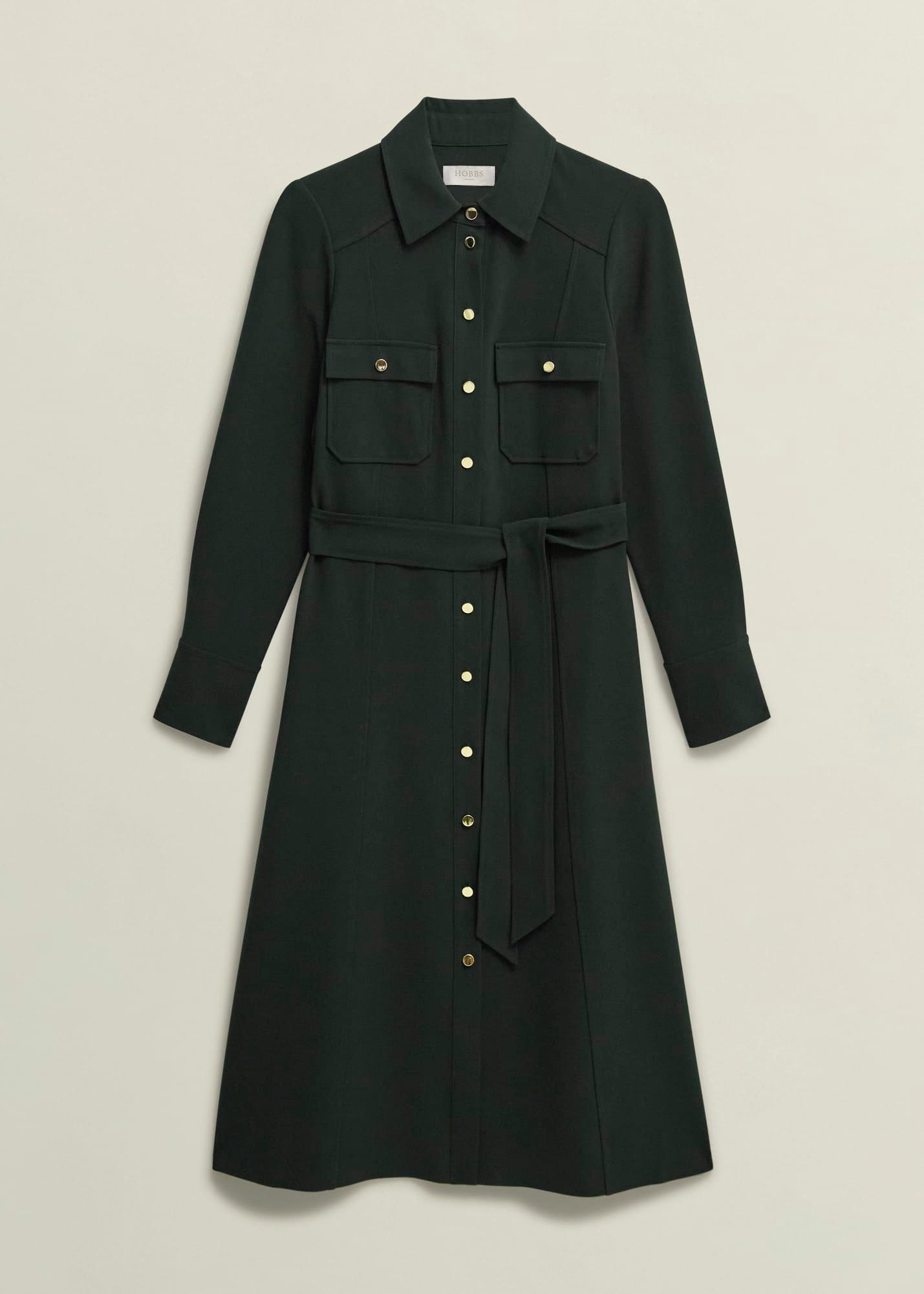 Pricilla Shirt Dress, Rich Green, hi-res