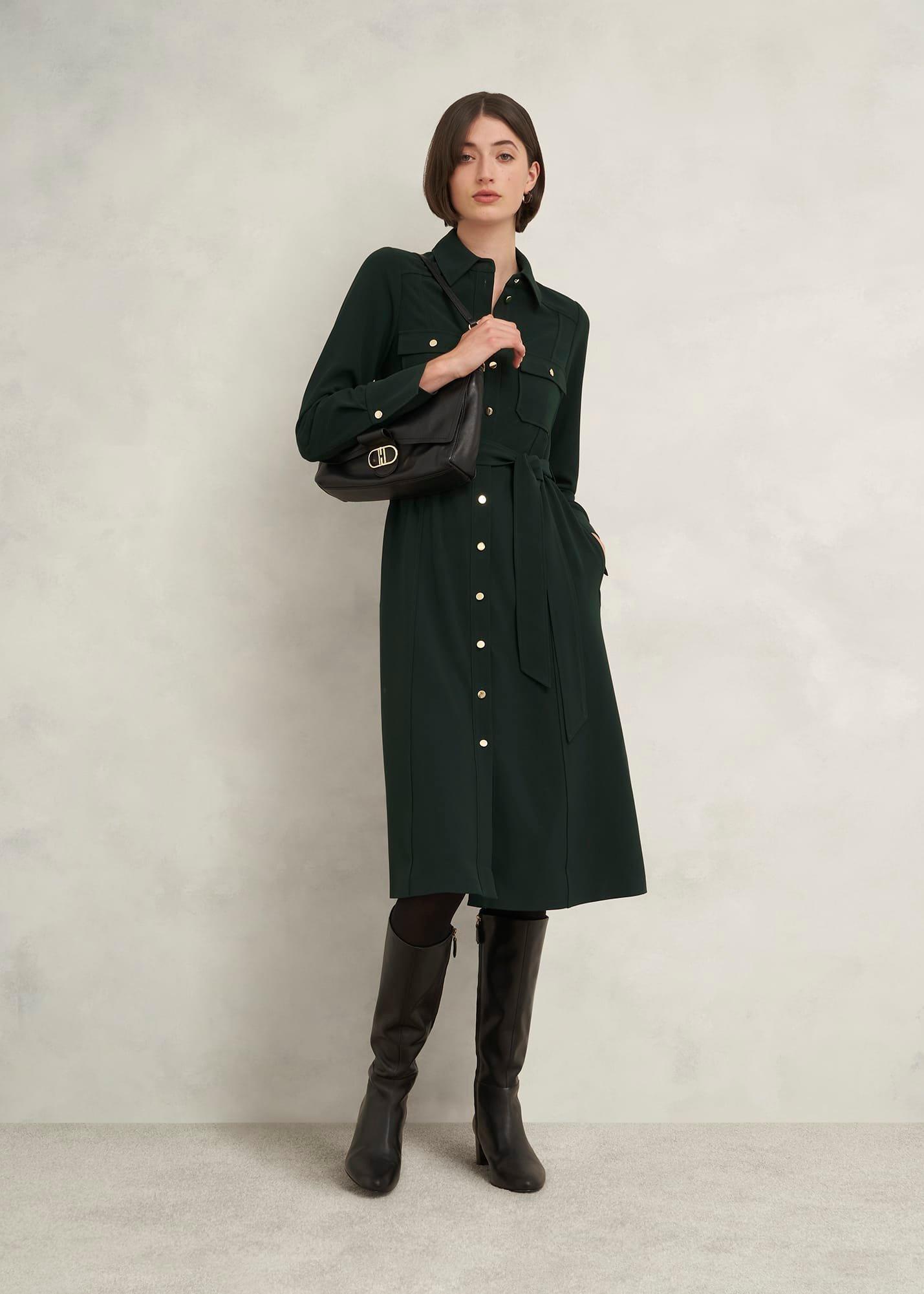 Pricilla Shirt Dress, Rich Green, hi-res