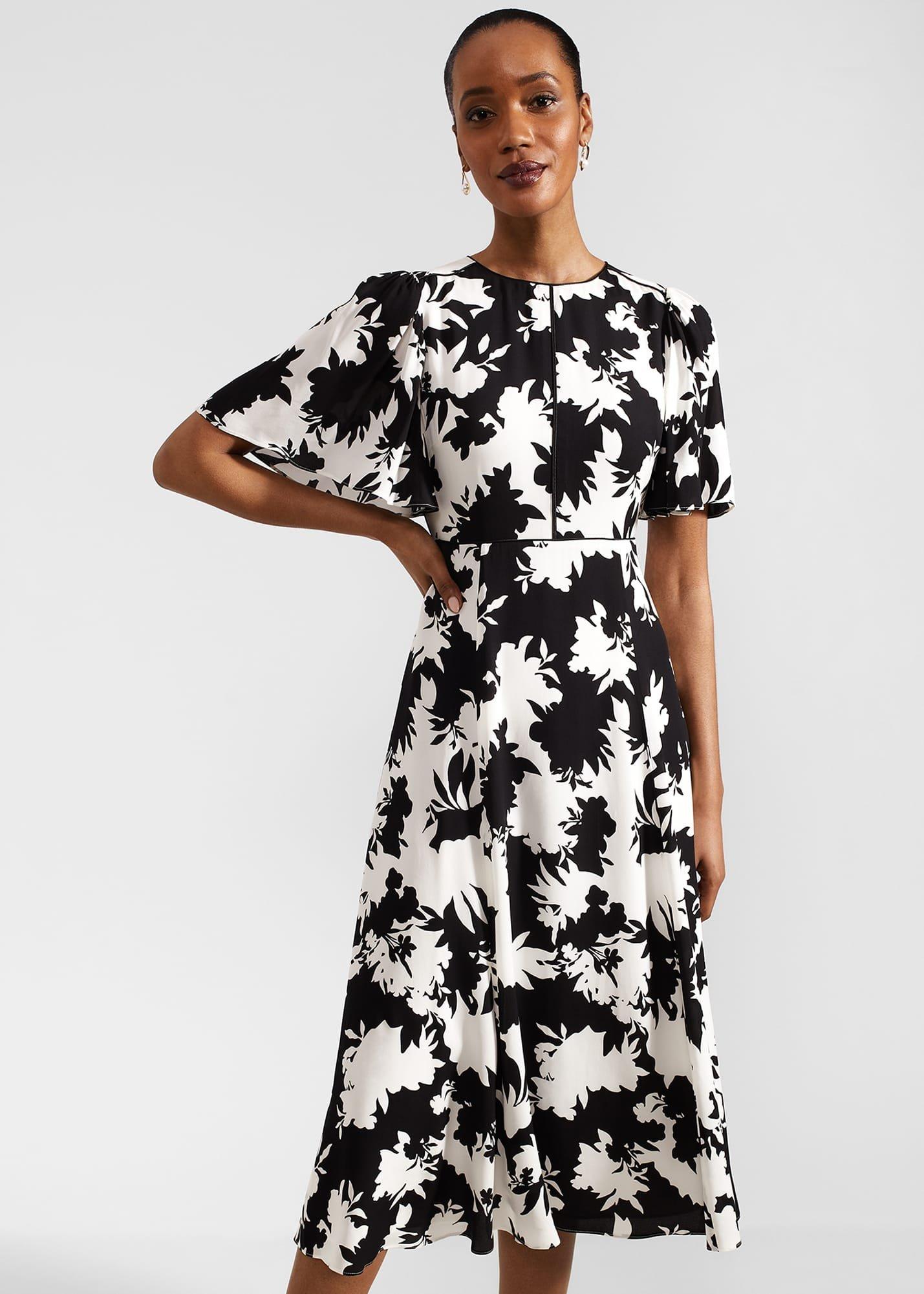 Petite Alva Dress, Ivory Black, hi-res