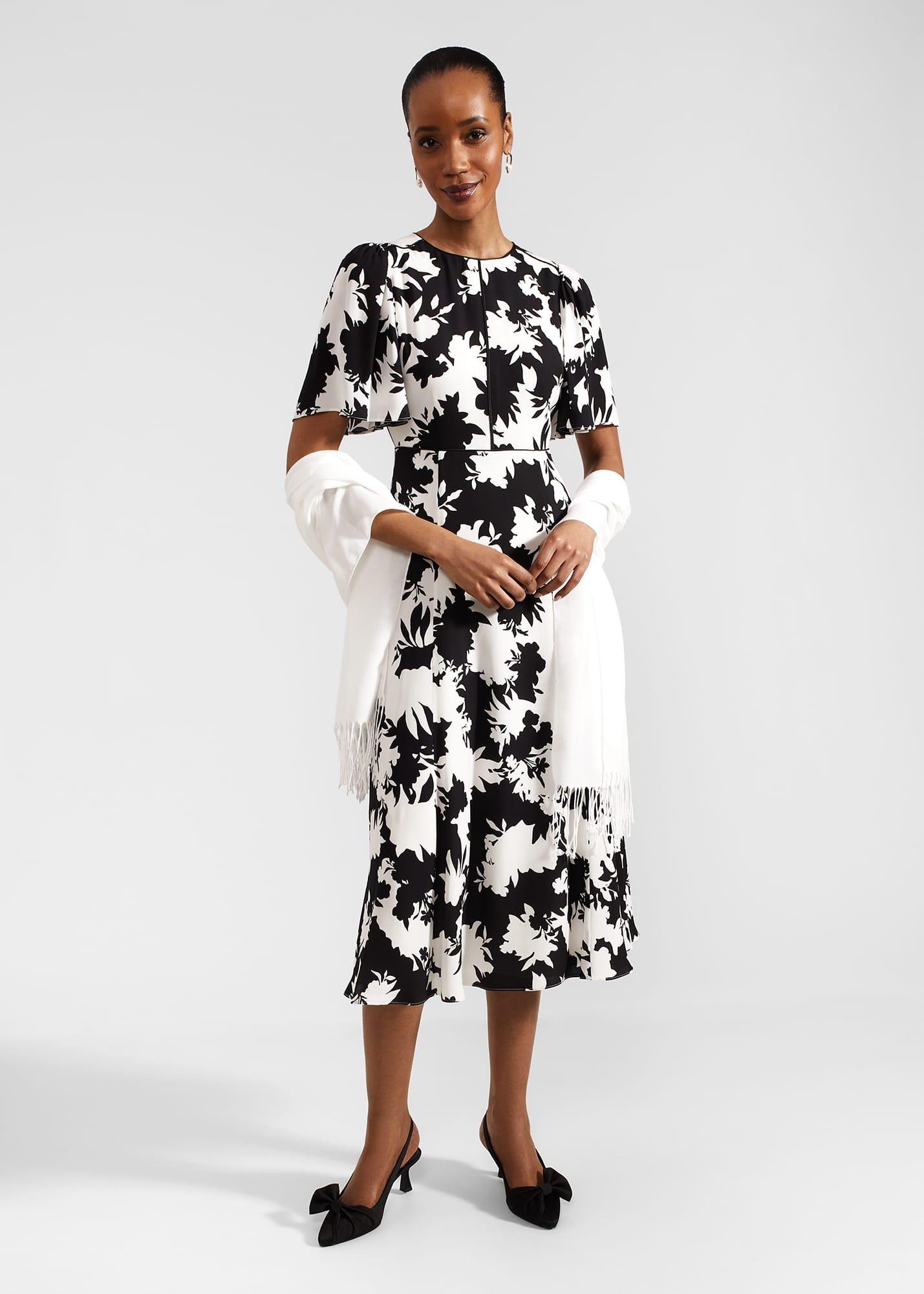 Petite Alva Dress, Ivory Black, hi-res