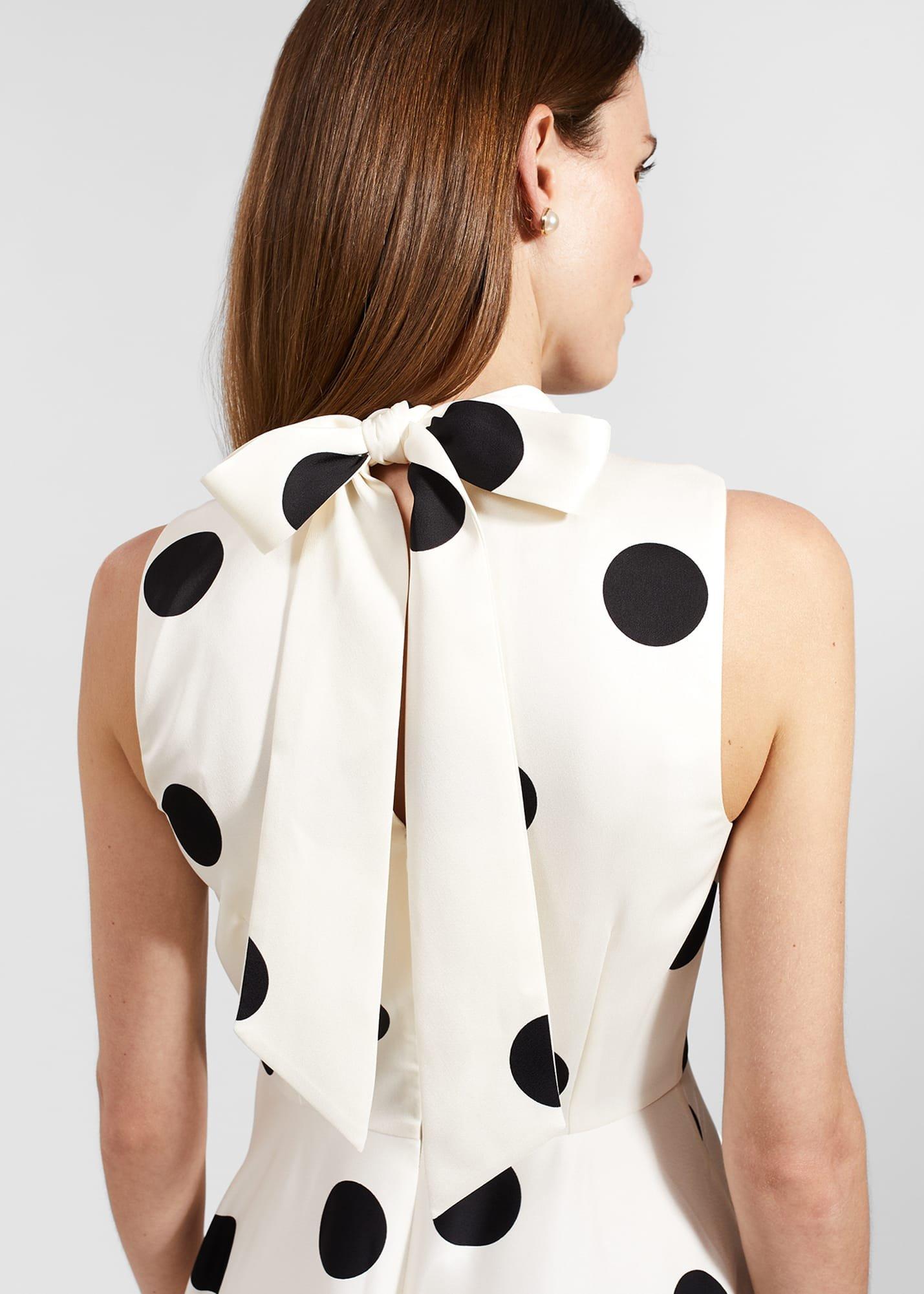Petite Mia Spot Dress, Cream Black, hi-res