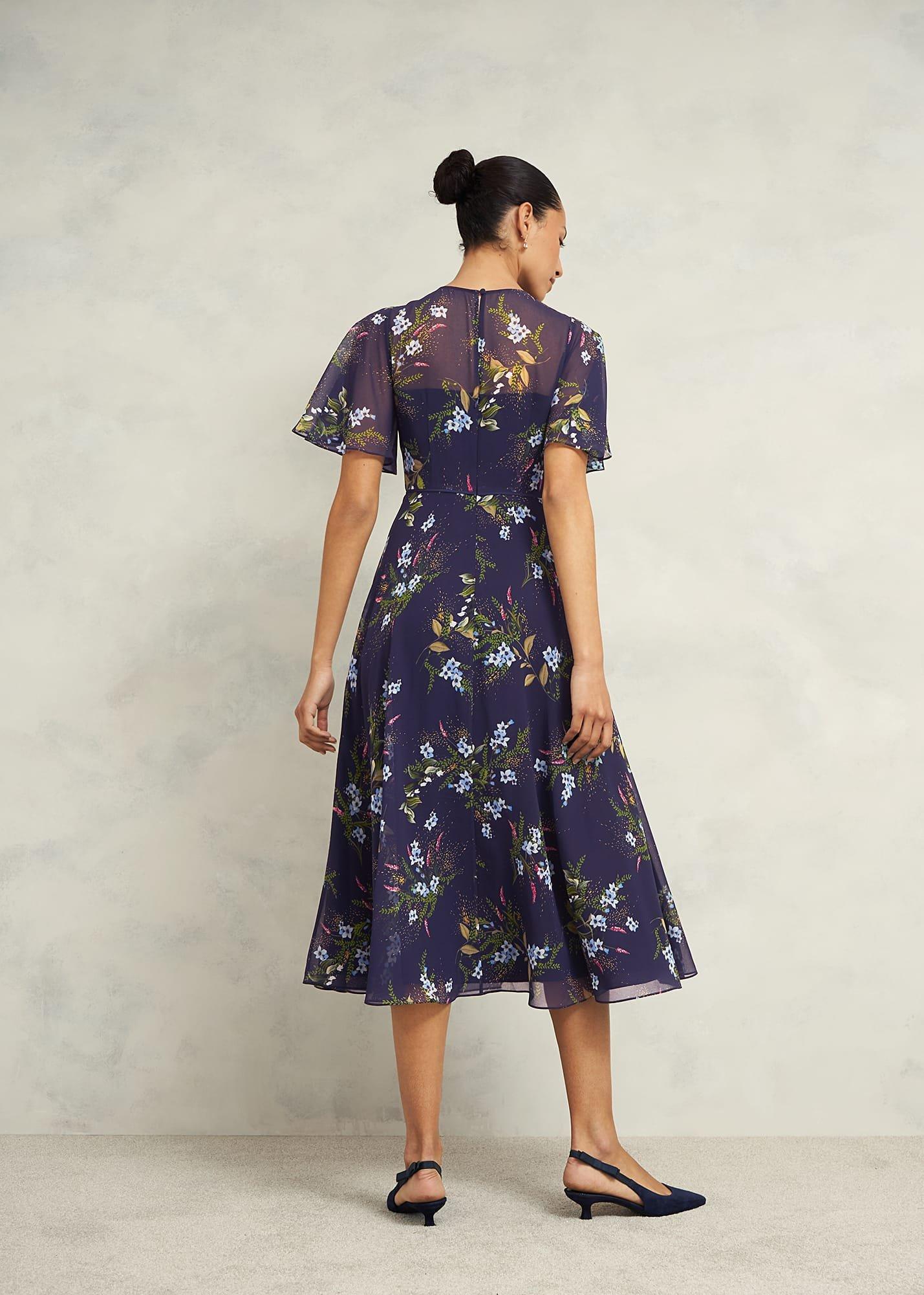 Callie Midi Dress, Navy Multi, hi-res