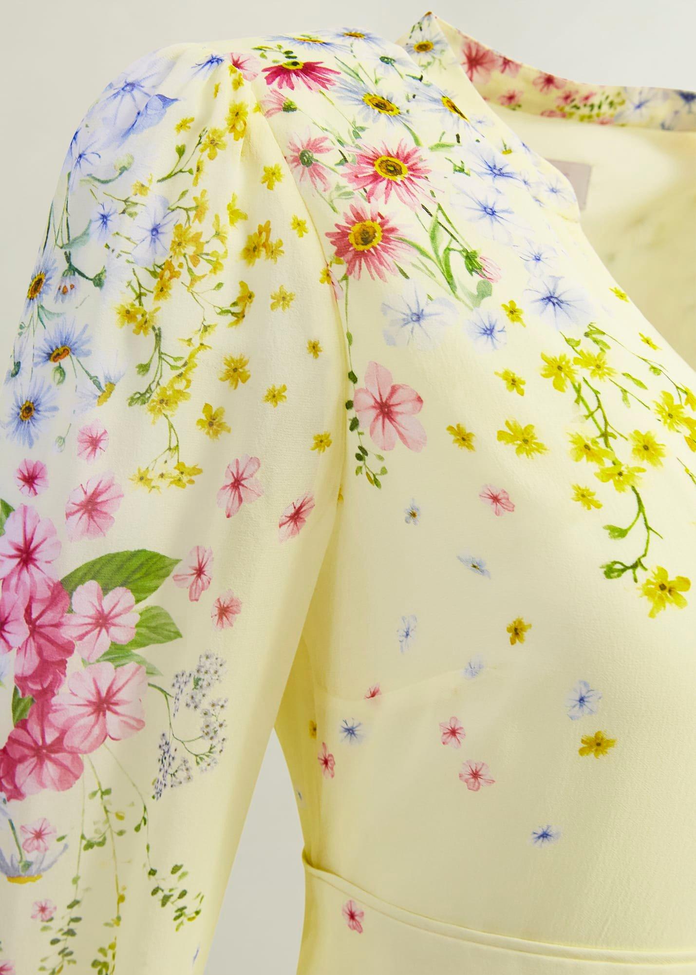 Emma Silk Dress, Yellow Multi, hi-res