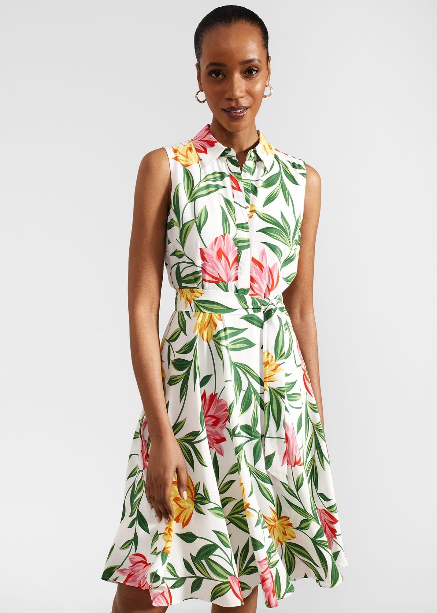 Petite Belinda Dress, Ivory Multi, hi-res