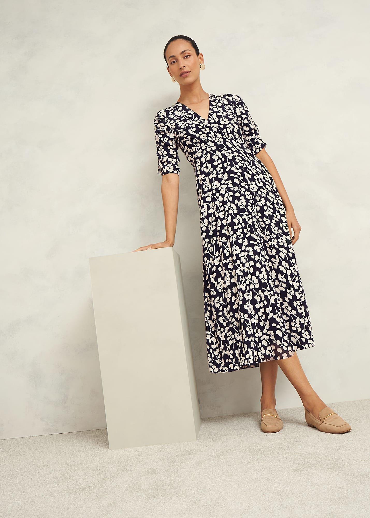 Petite Bonnie Dress, Navy Cream, hi-res