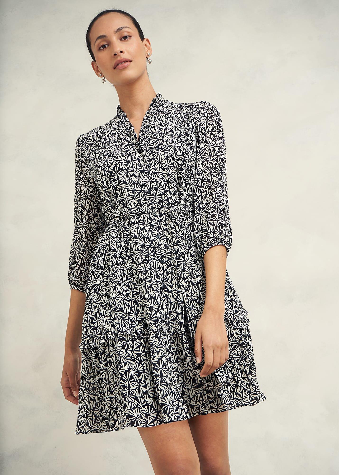Polly Dress, Navy Cream, hi-res