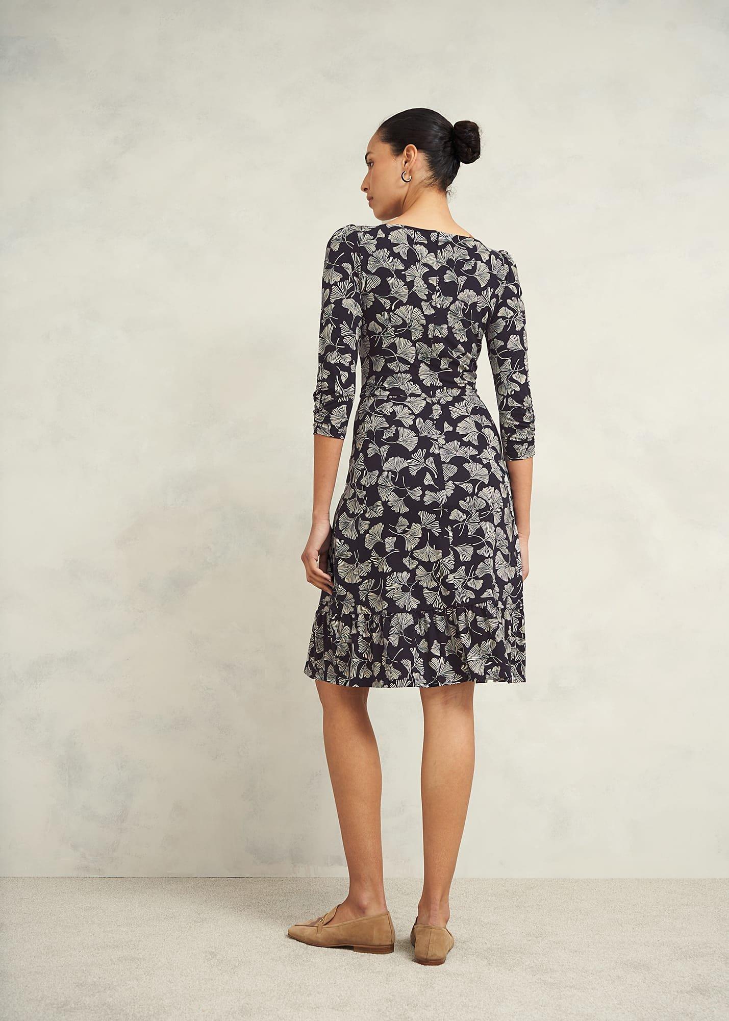 Ginny Jersey Dress, Navy Cream, hi-res