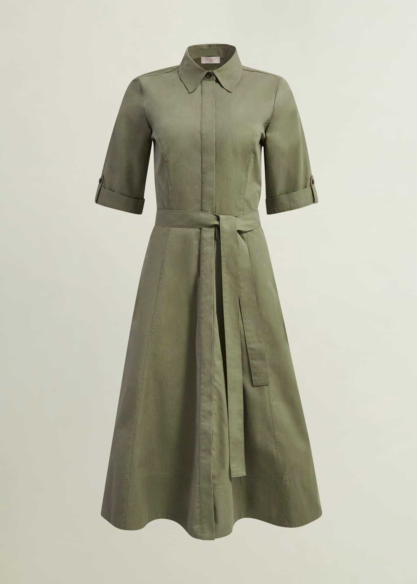Riley Cotton Dress, Sage Green, hi-res