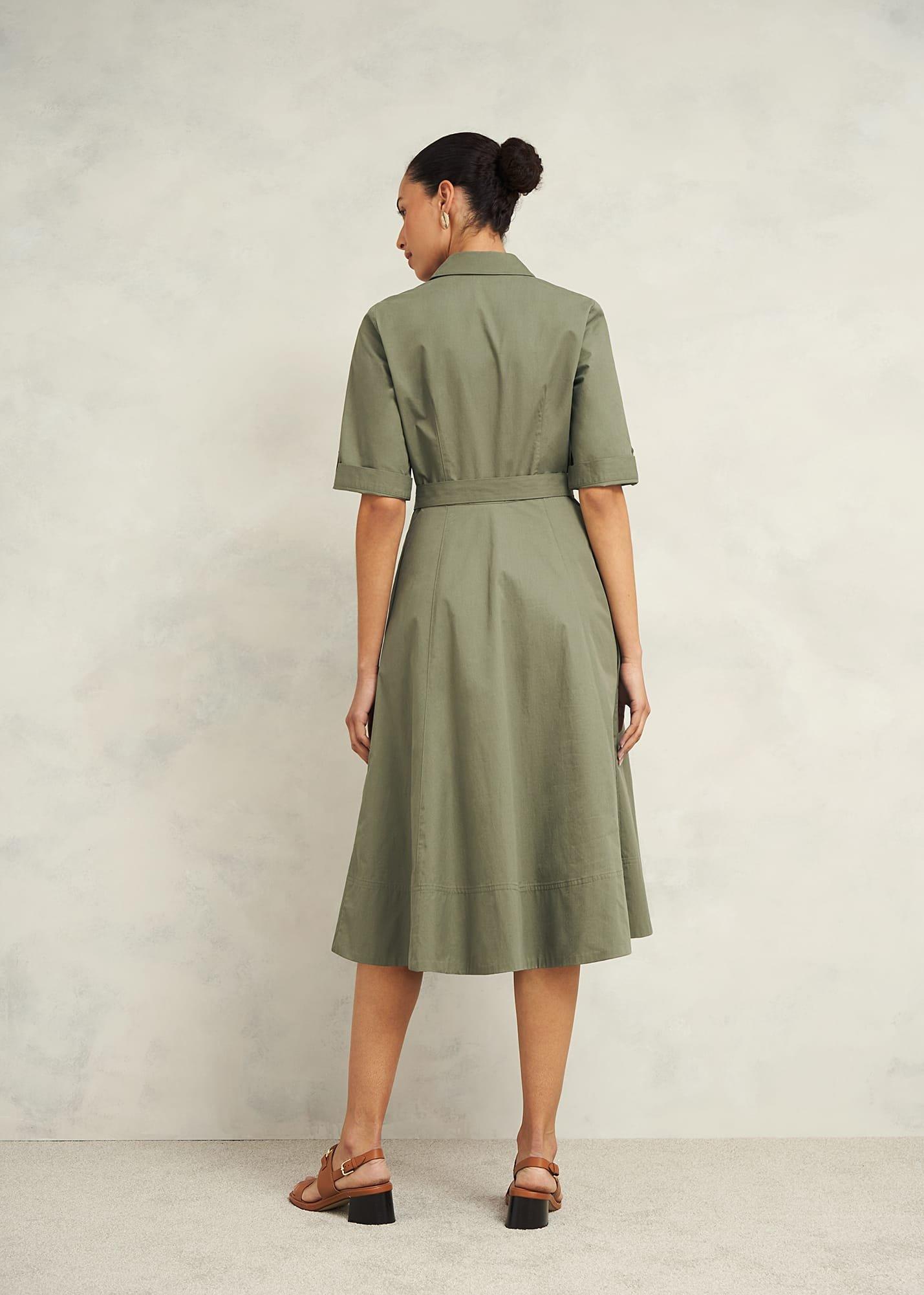 Riley Cotton Dress, Sage Green, hi-res