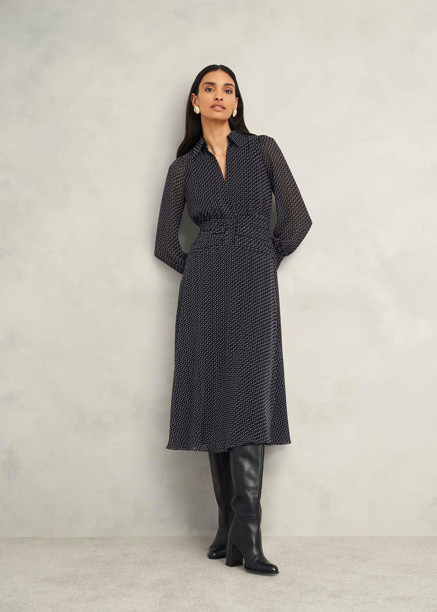 Longstock Dress, Black Ivory, hi-res