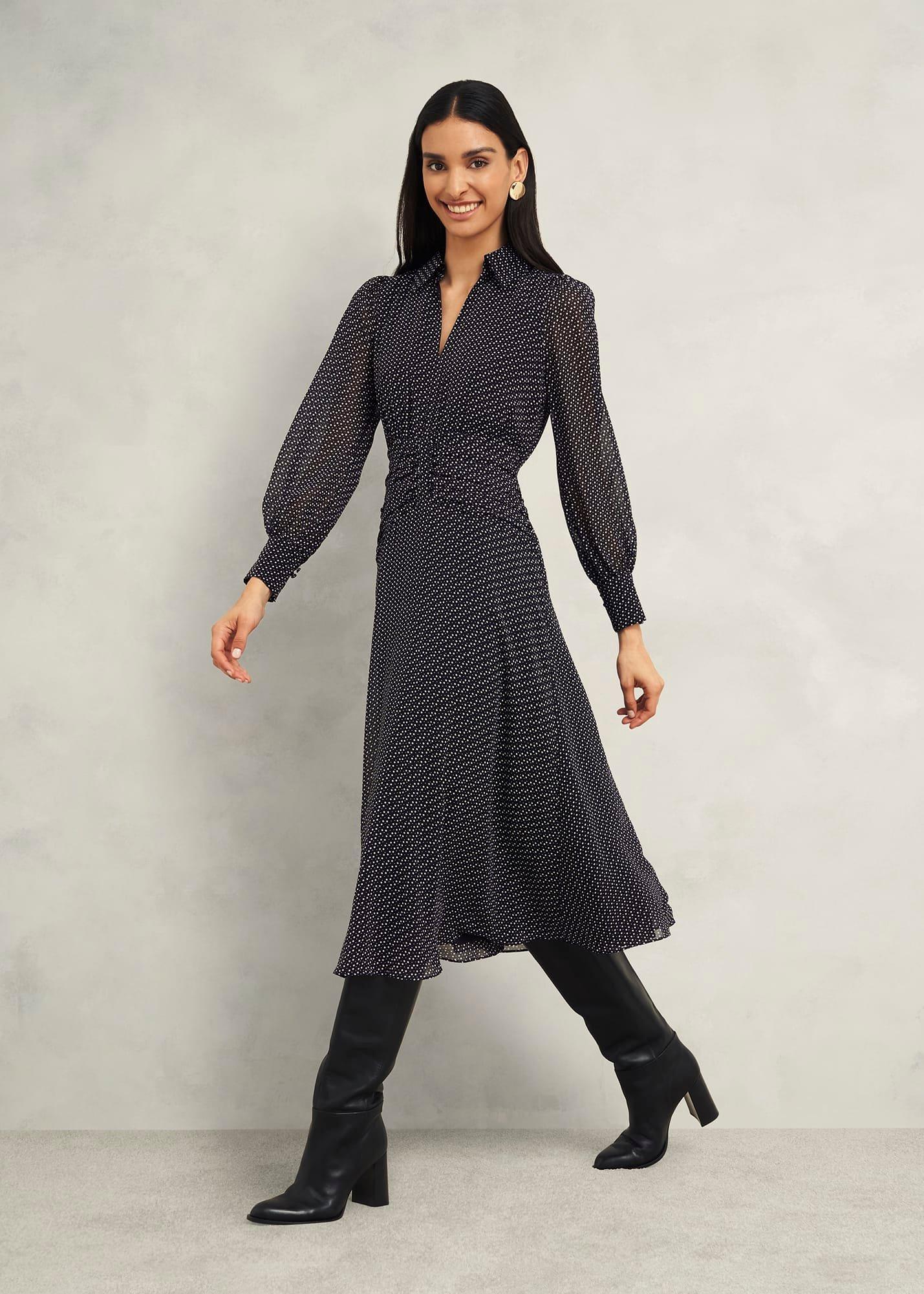 Longstock Dress, Black Ivory, hi-res