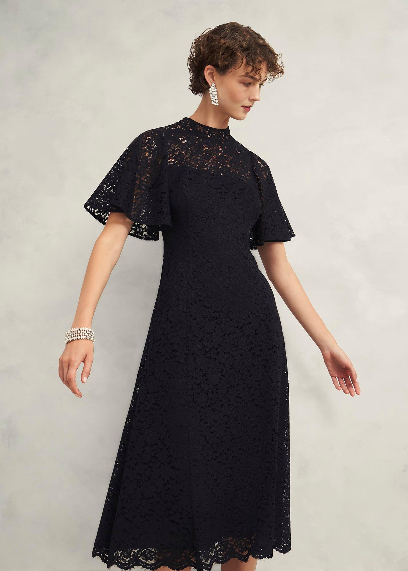 Aylesbury Lace Dress, Black, hi-res