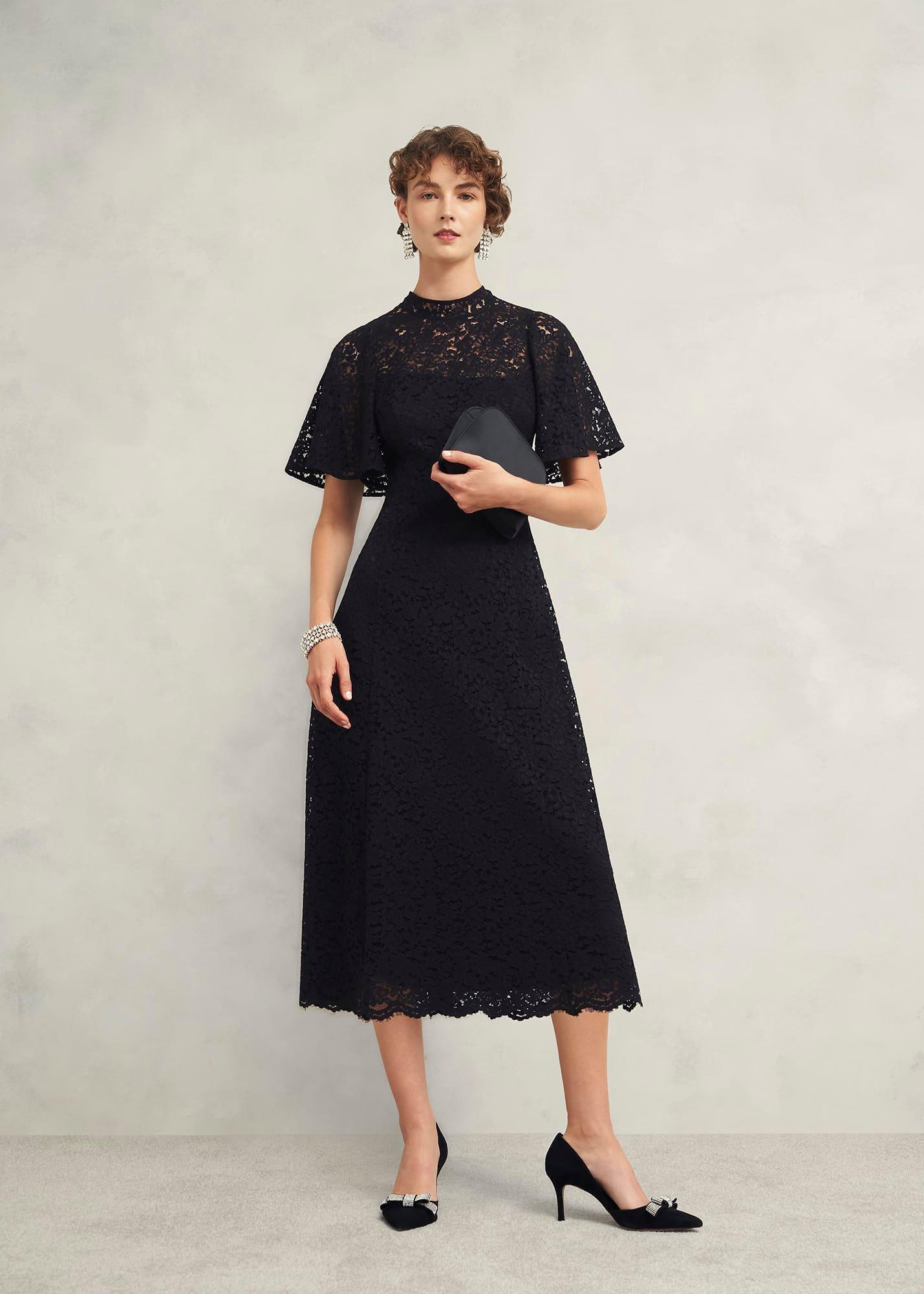 Aylesbury Lace Dress, Black, hi-res