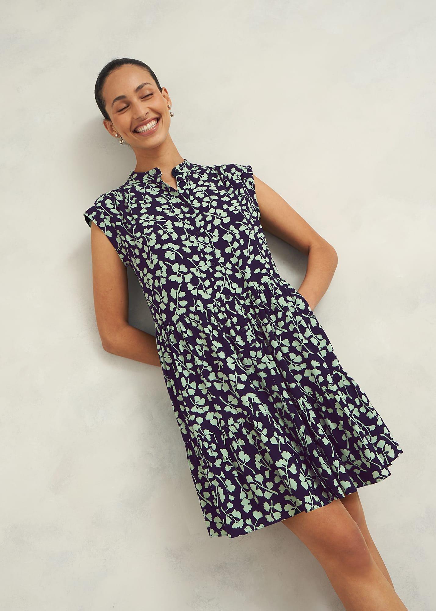 Layla Dress, True Navy Green, hi-res