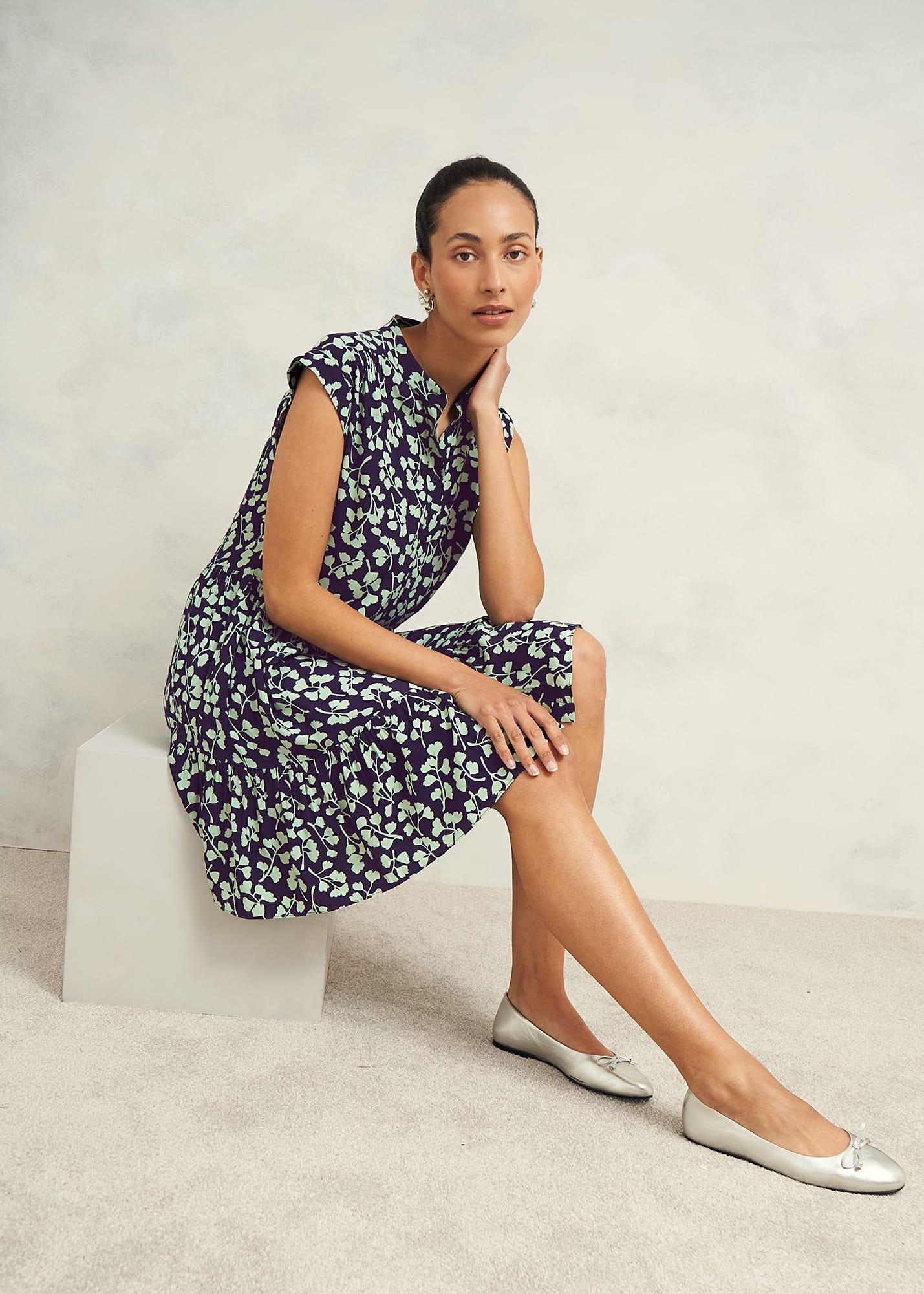 Layla Dress, True Navy Green, hi-res