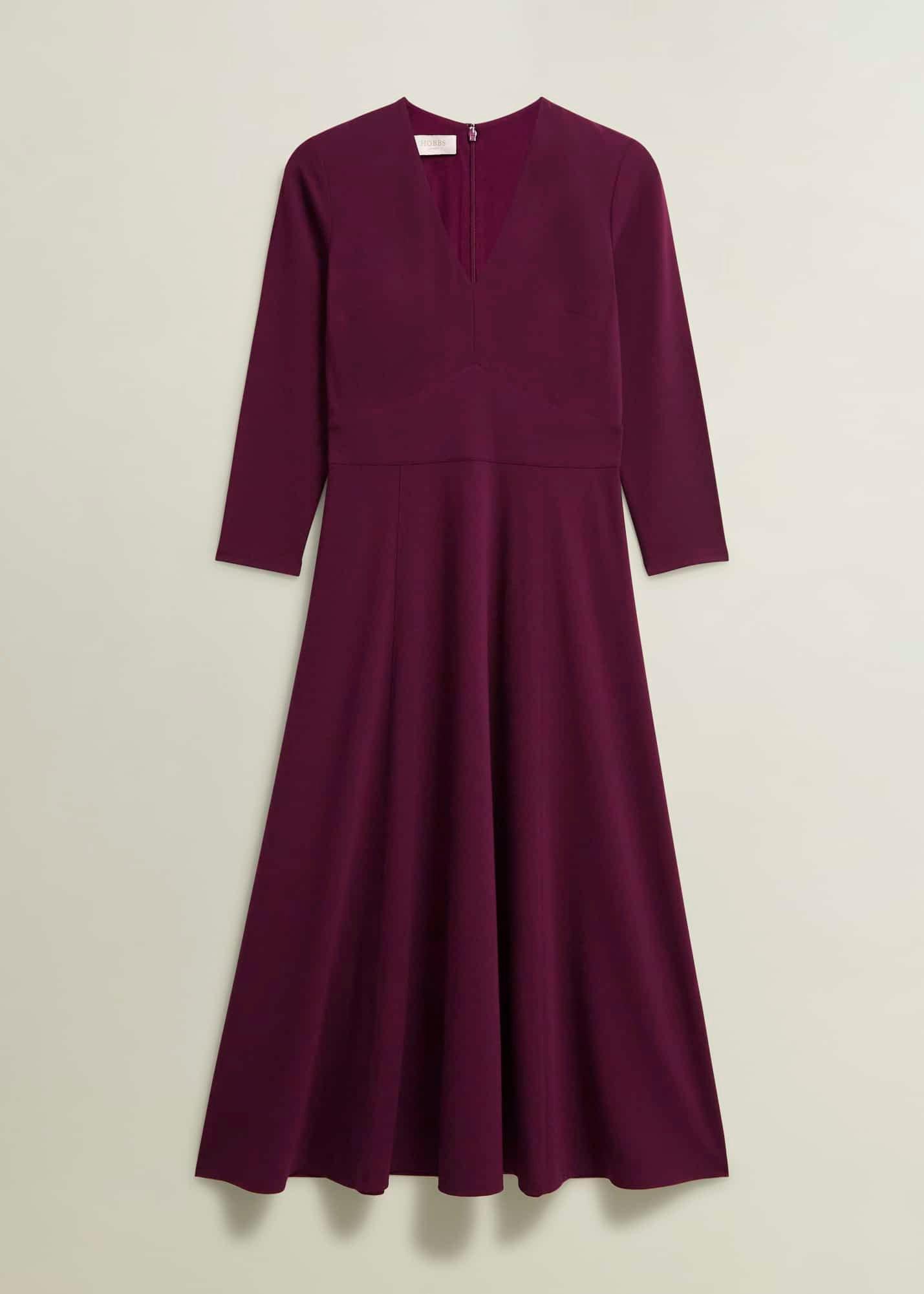 Mirabel Ponte Dress, Warm Plum, hi-res