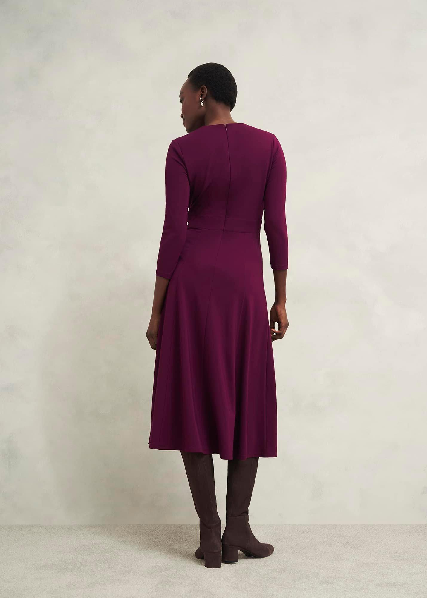 Petite Mirabel Ponte Dress, Warm Plum, hi-res