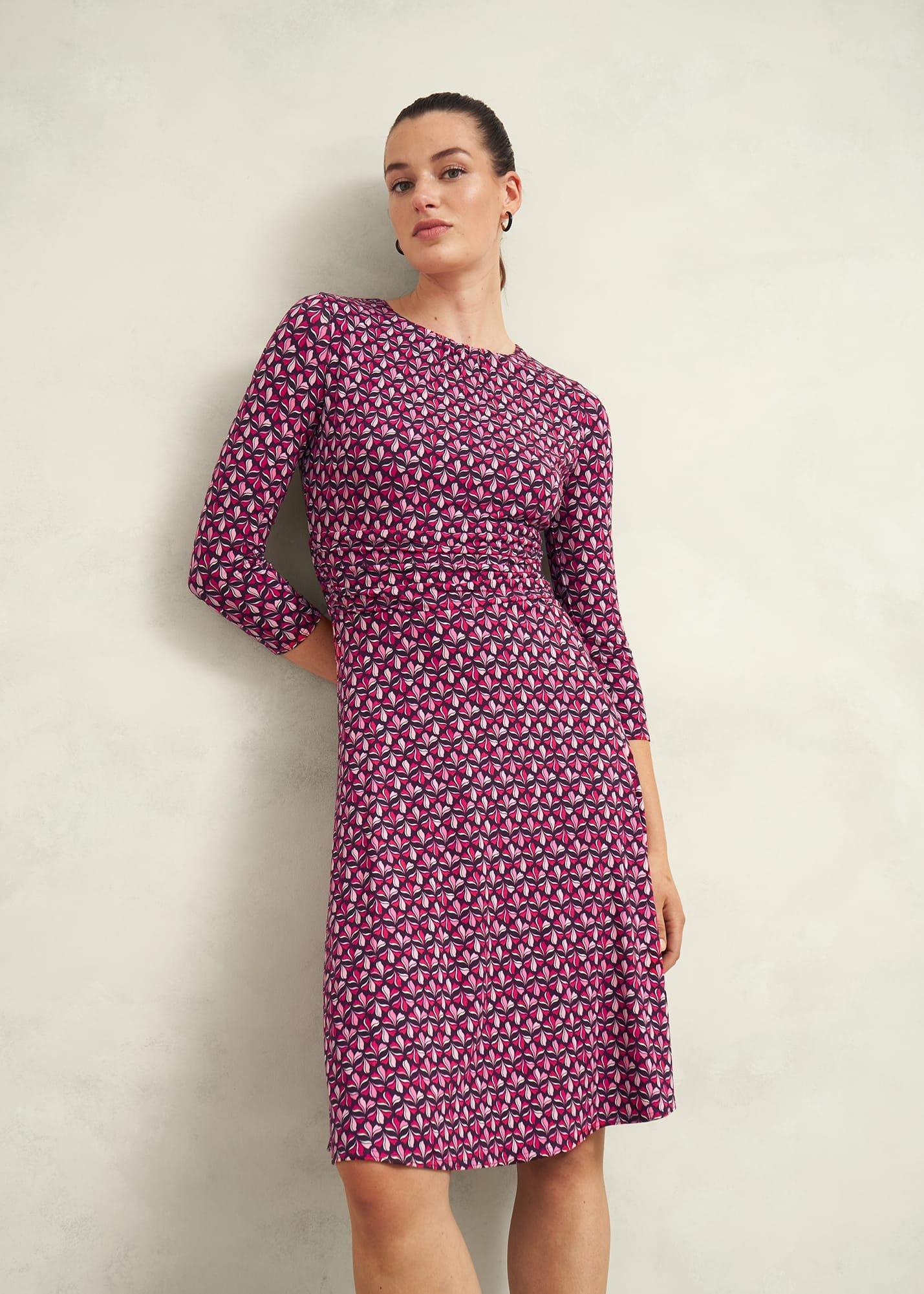 Petite Bayview Jersey Dress, Pink Multi, hi-res
