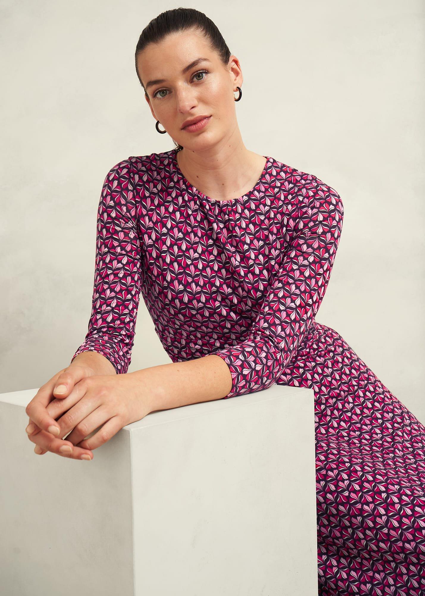 Petite Bayview Jersey Dress, Pink Multi, hi-res
