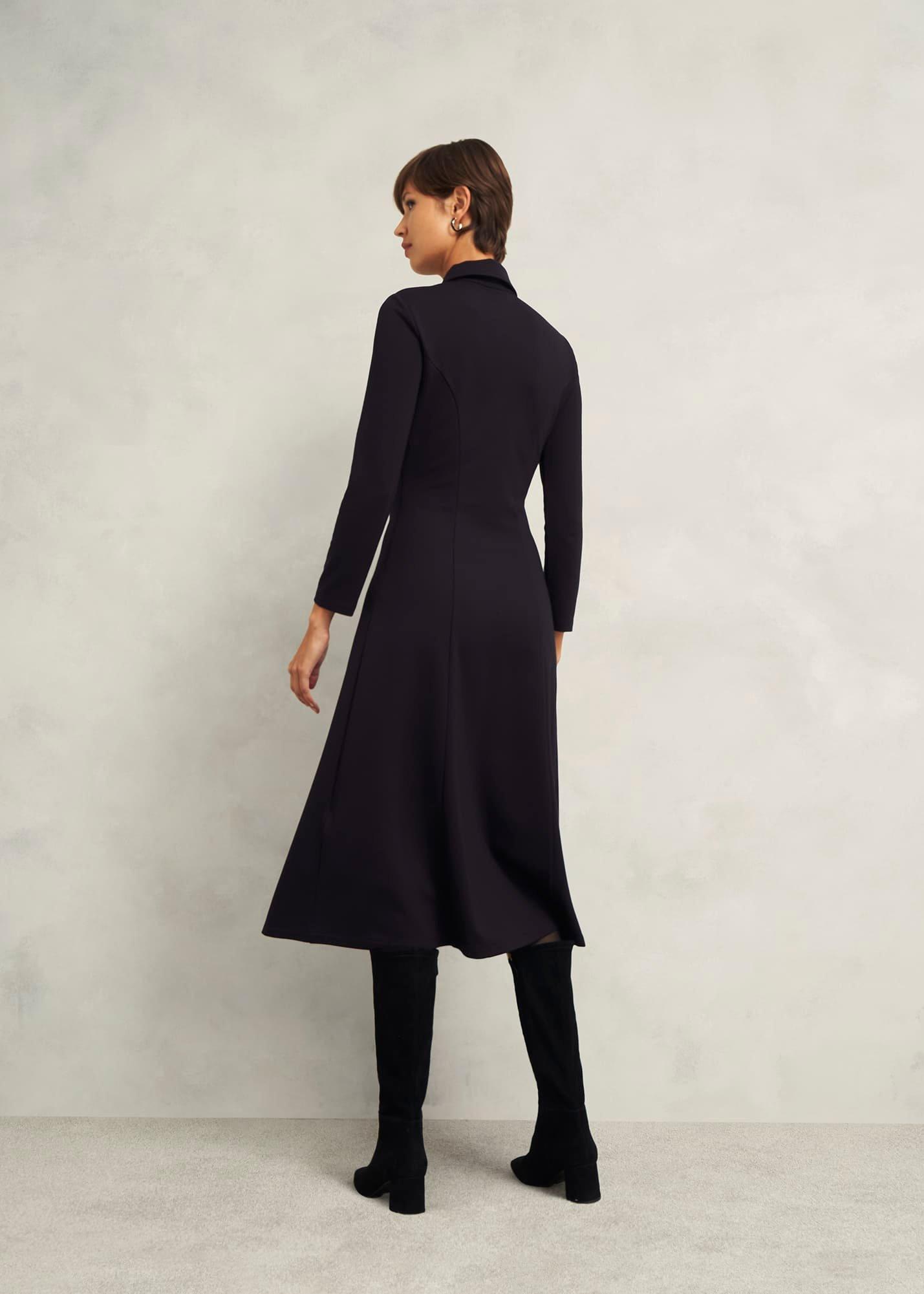 Scarlett Ponte Dress, Hobbs Navy, hi-res