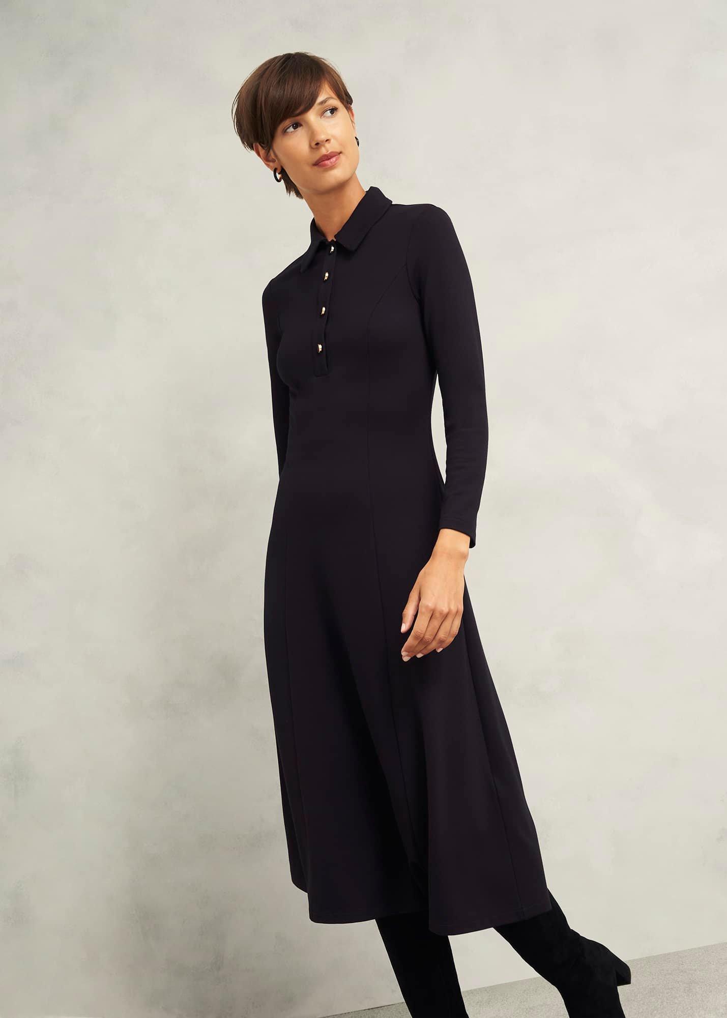 Scarlett Ponte Dress, Hobbs Navy, hi-res