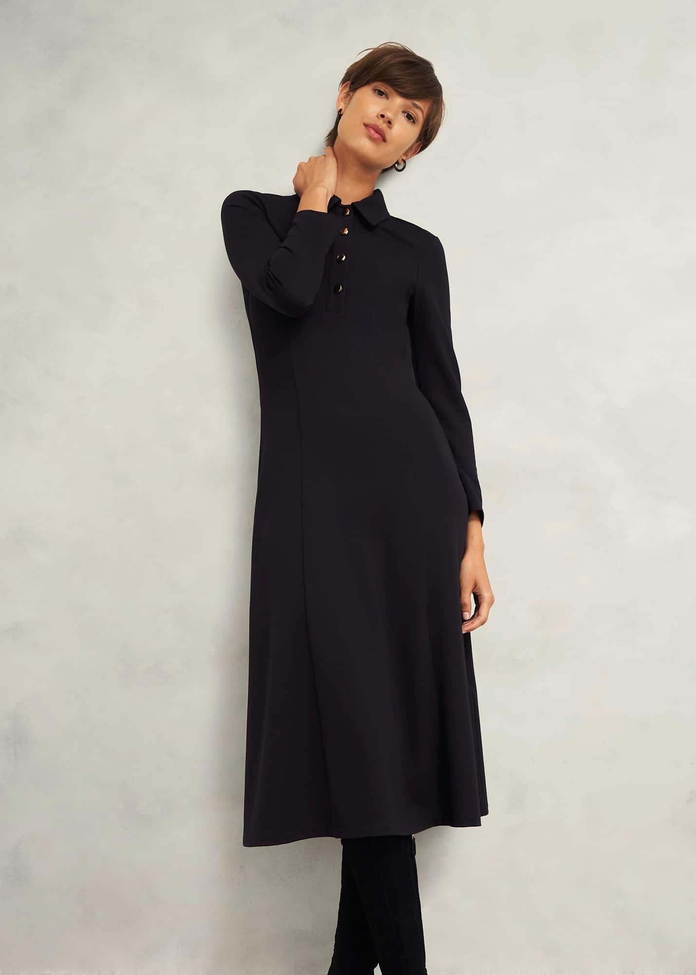 Scarlett Ponte Dress, Hobbs Navy, hi-res