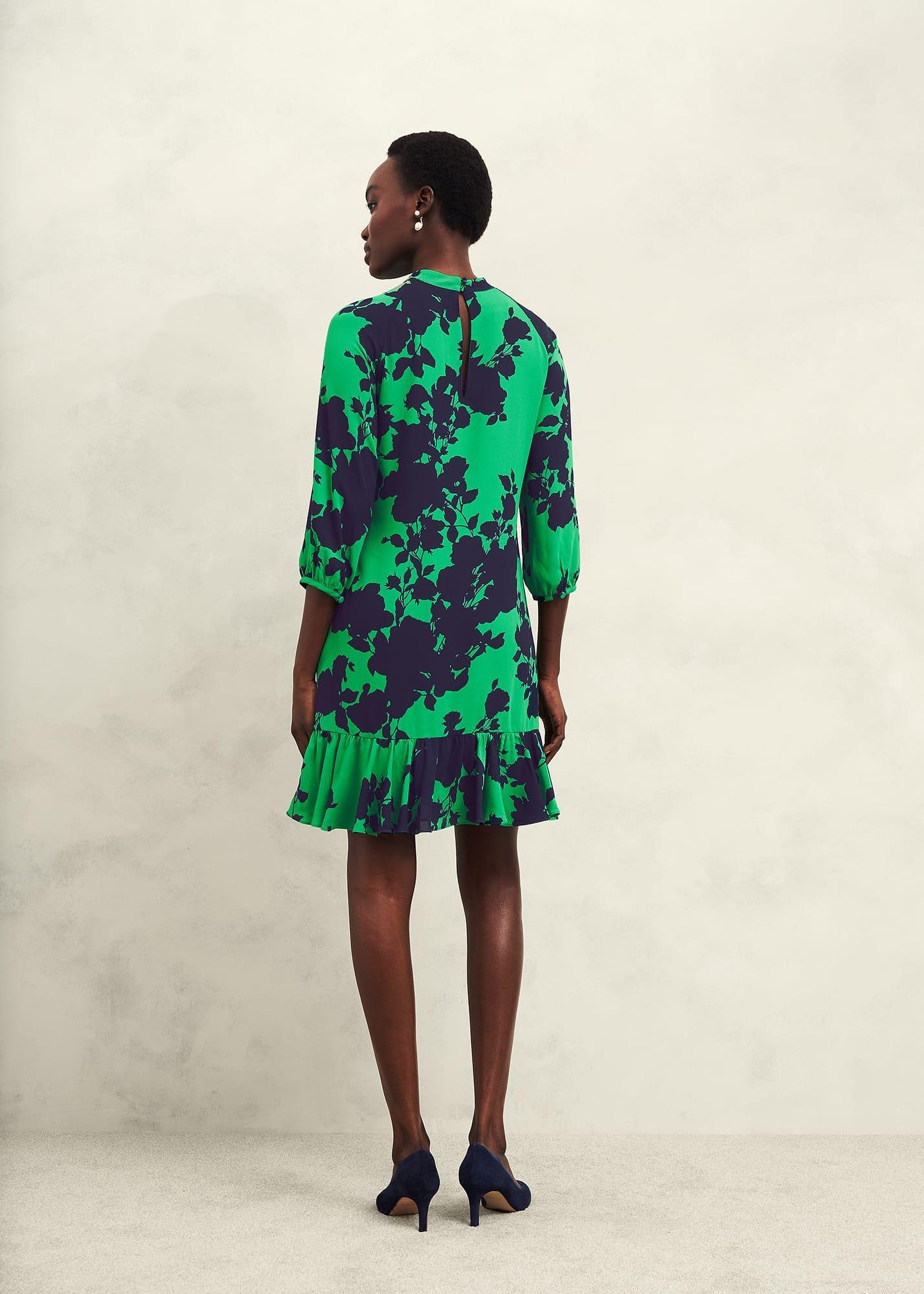 Georgia Dress, Green Navy, hi-res